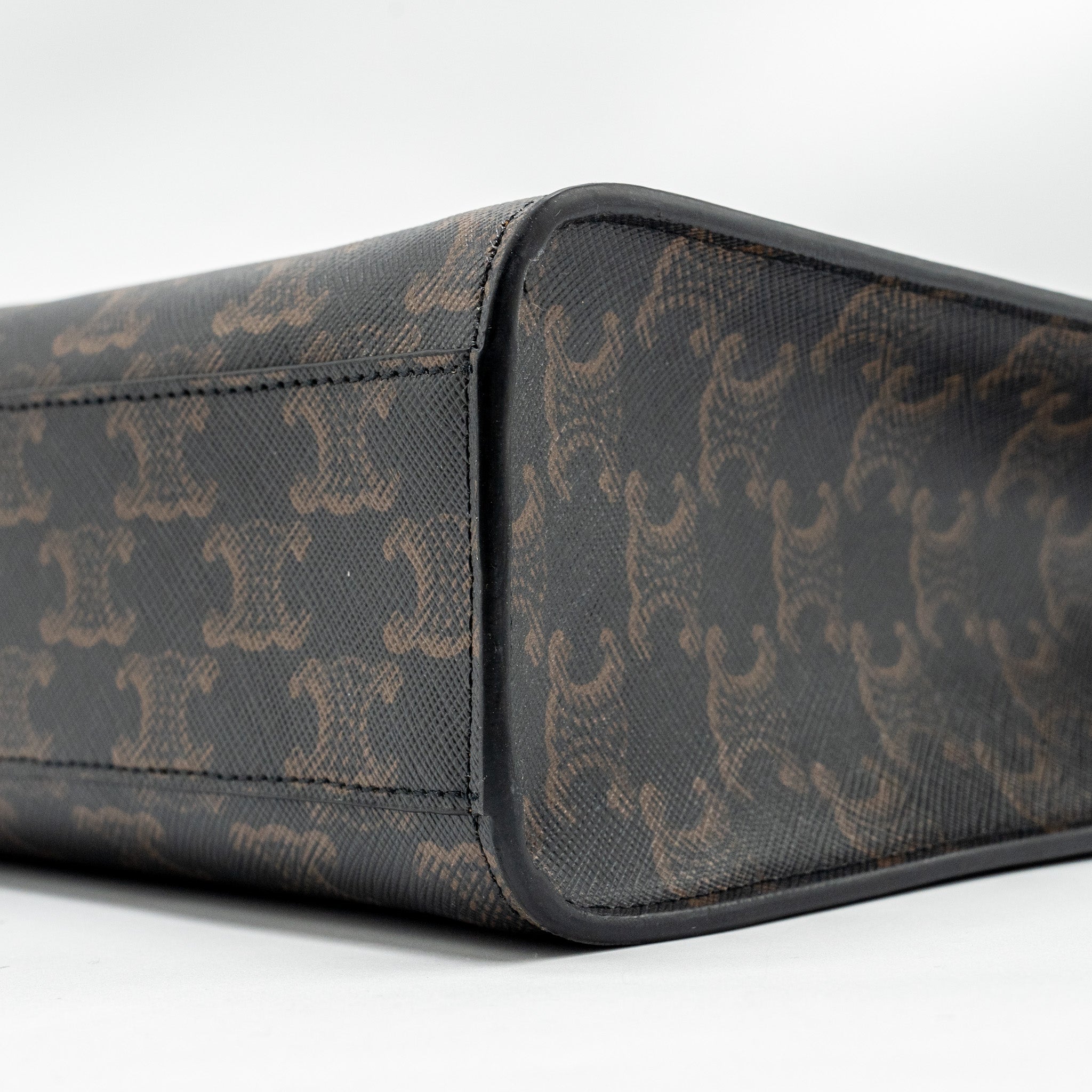 CELINE VERTICAL CABAS IN TRIOMPHE CANVAS BLACK / MULTICOLOUR GHW