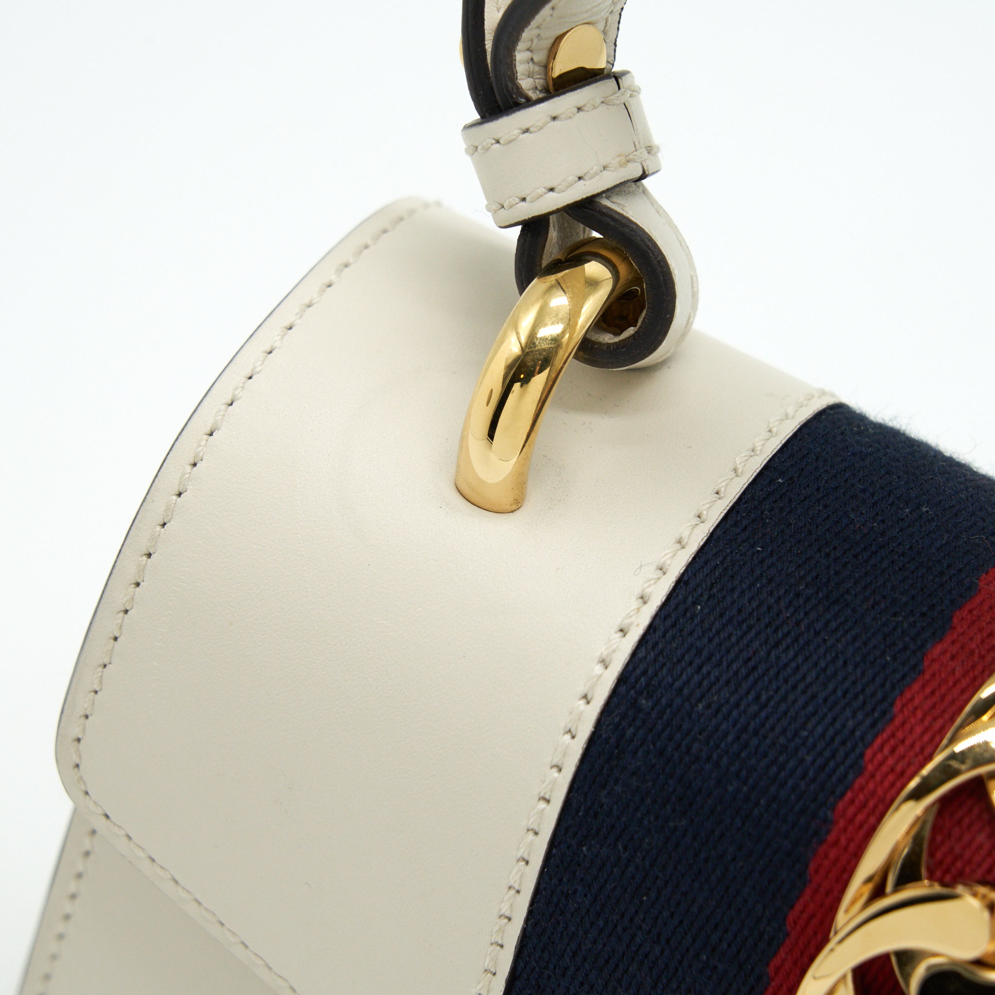GUCCI SYLVIE EMBROIDERED MINI BAG WHITE