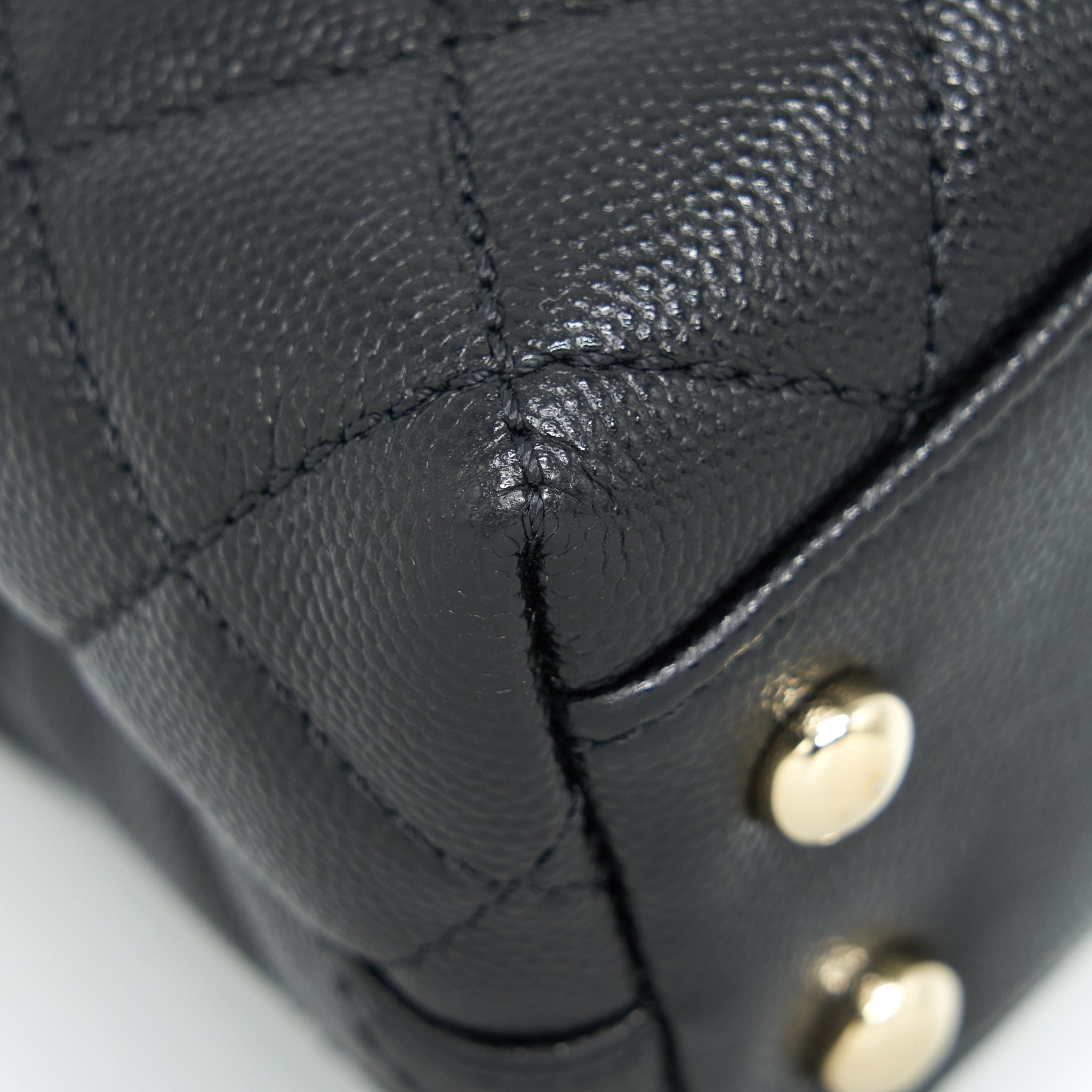 CHANEL MINI COCO HANDLE 20CM CAVIAR BLACK LGHW (MICROCHIP)