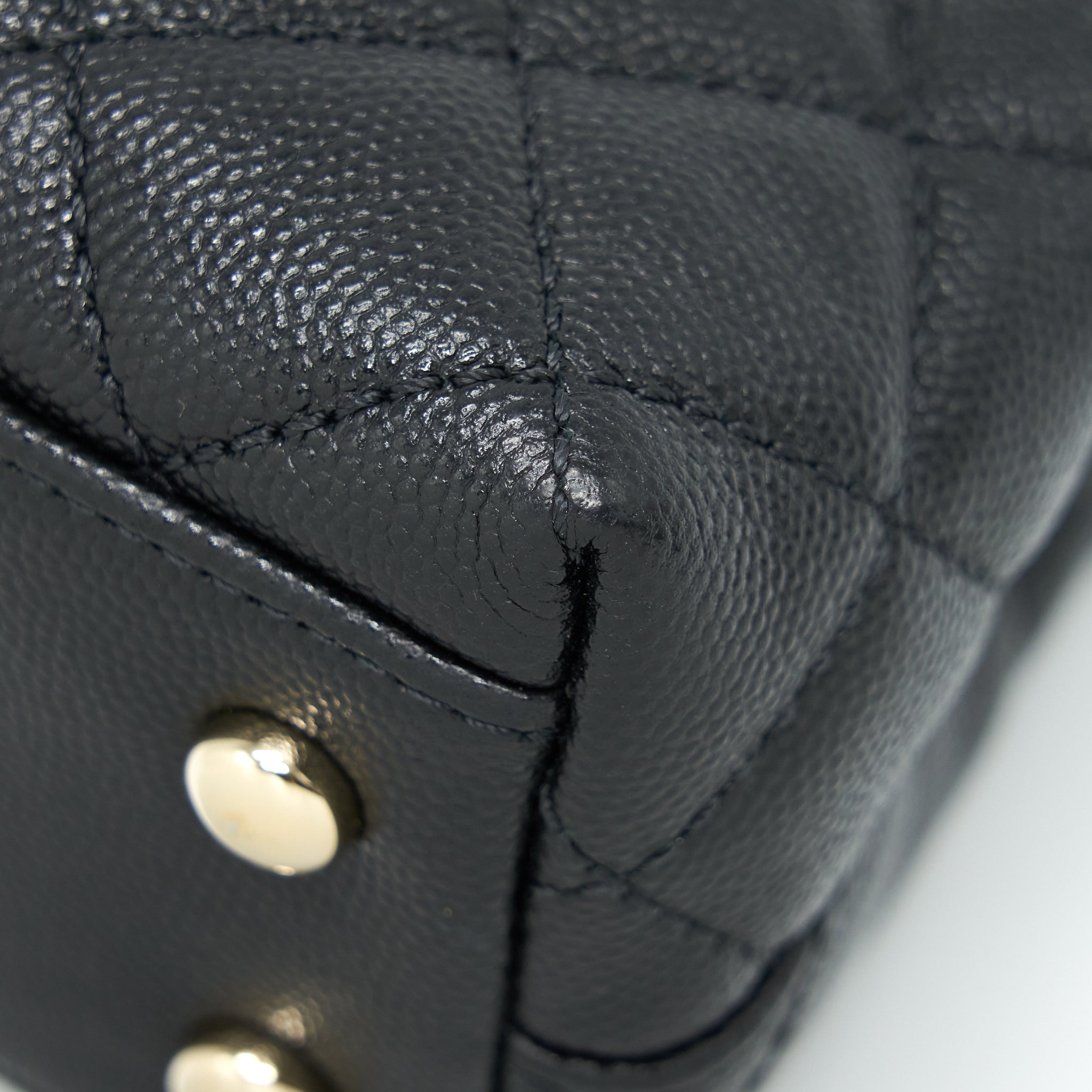 CHANEL MINI COCO HANDLE 20CM CAVIAR BLACK LGHW (MICROCHIP)