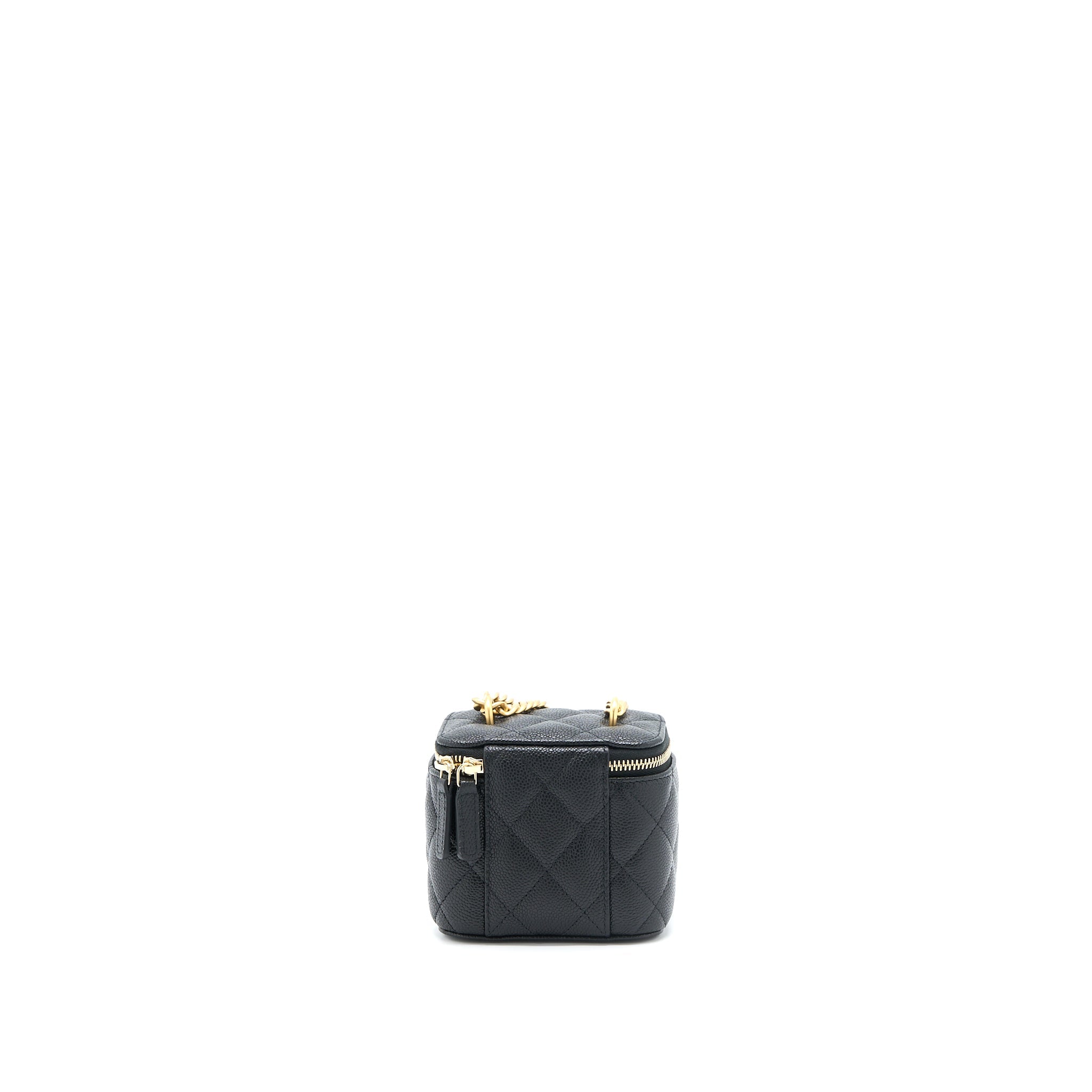 CHANEL 23P COCO LOVE MINI VANITY CASE CAVIAR BLACK GHW (MICROCHIP)