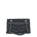CHANEL CC LOGO TOTE BAG CAVIAR BLACK SHW