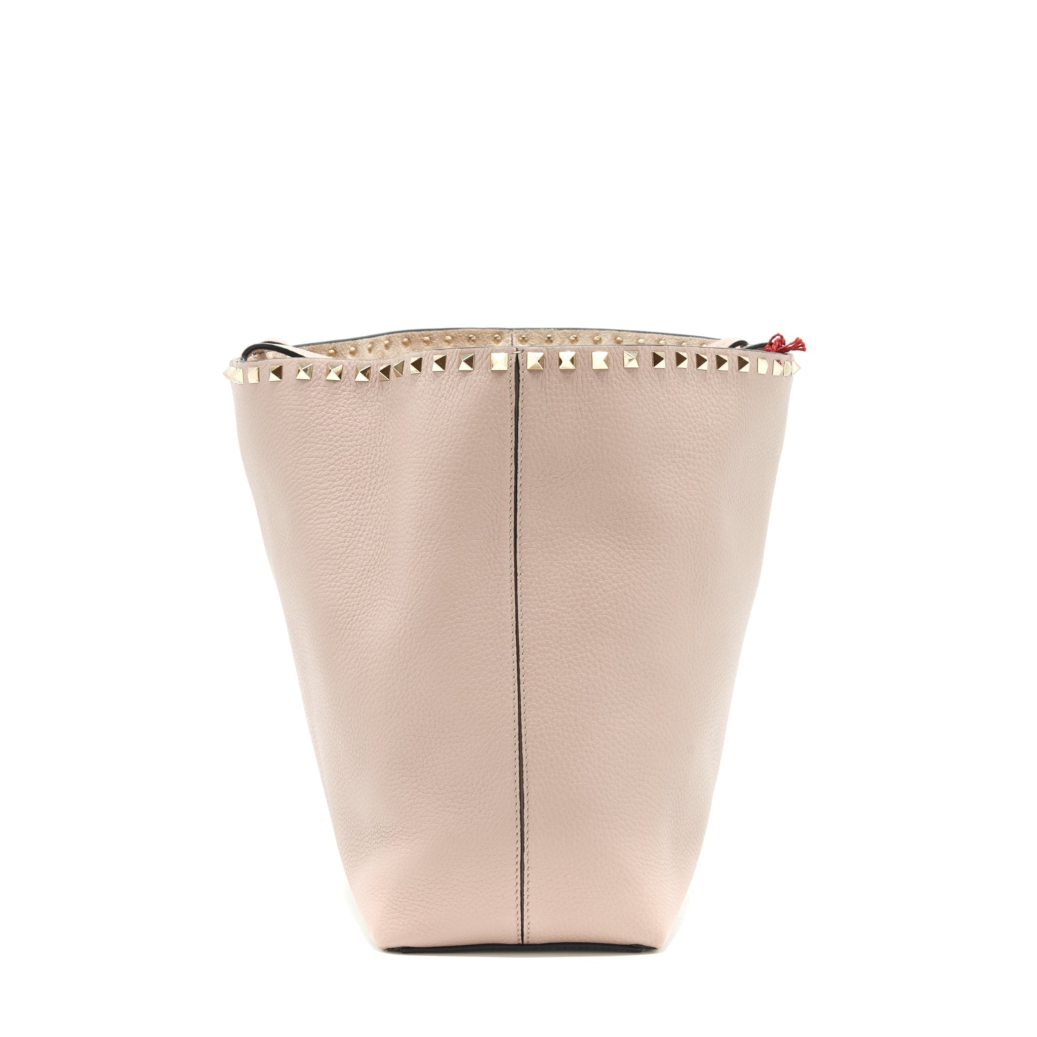 VALENTINO LARGE ROCK-STUD LEATHER TOTE PALE PINK