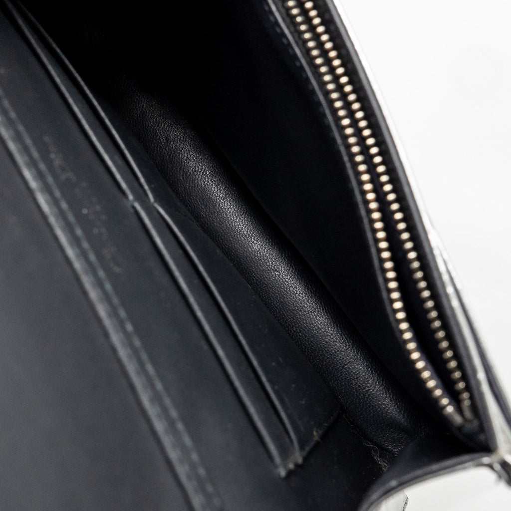 DIOR DIORAMA WALLET ON CHAIN CALFSKIN SILVER SHW