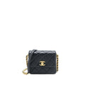 CHANEL 21B SEASONAL QUILTED SQUARE FLAP BAG LAMBSKIN BLACK BRUSHED GHW (MICROCHIP)