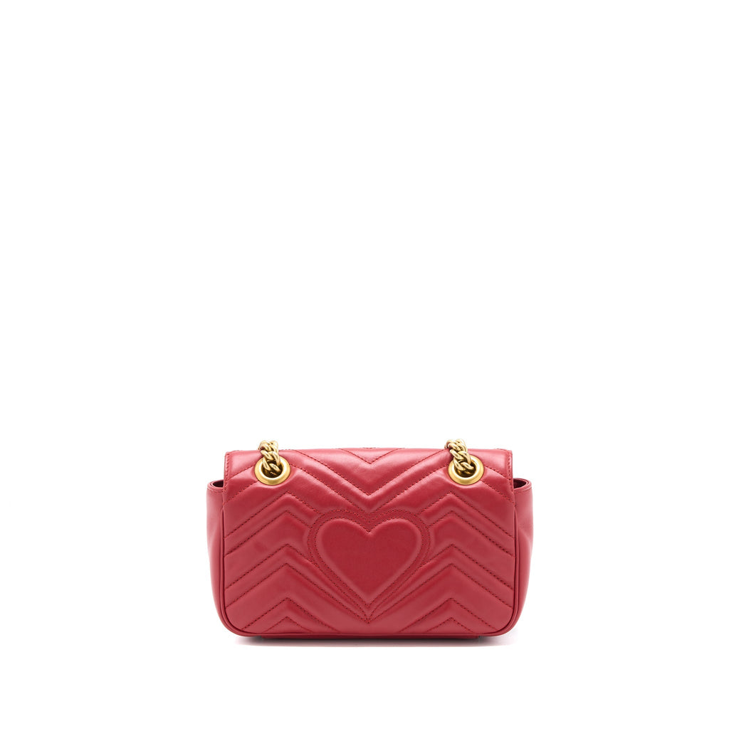 GUCCI MINI MARMONT CALFSKIN RED GHW