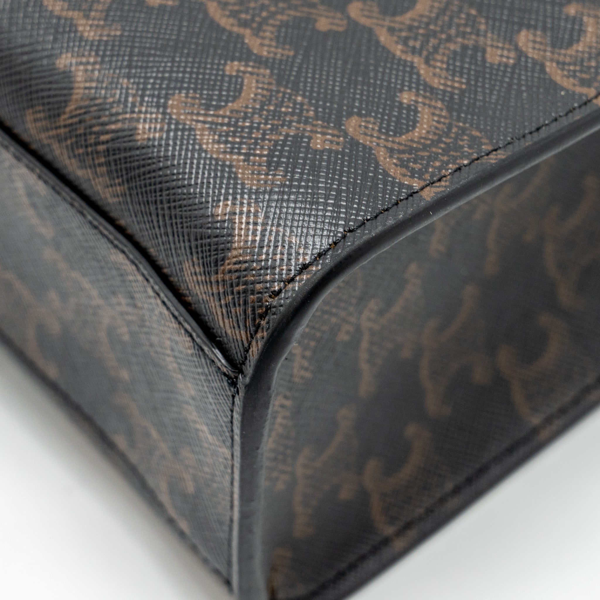 CELINE VERTICAL CABAS IN TRIOMPHE CANVAS BLACK / MULTICOLOUR GHW