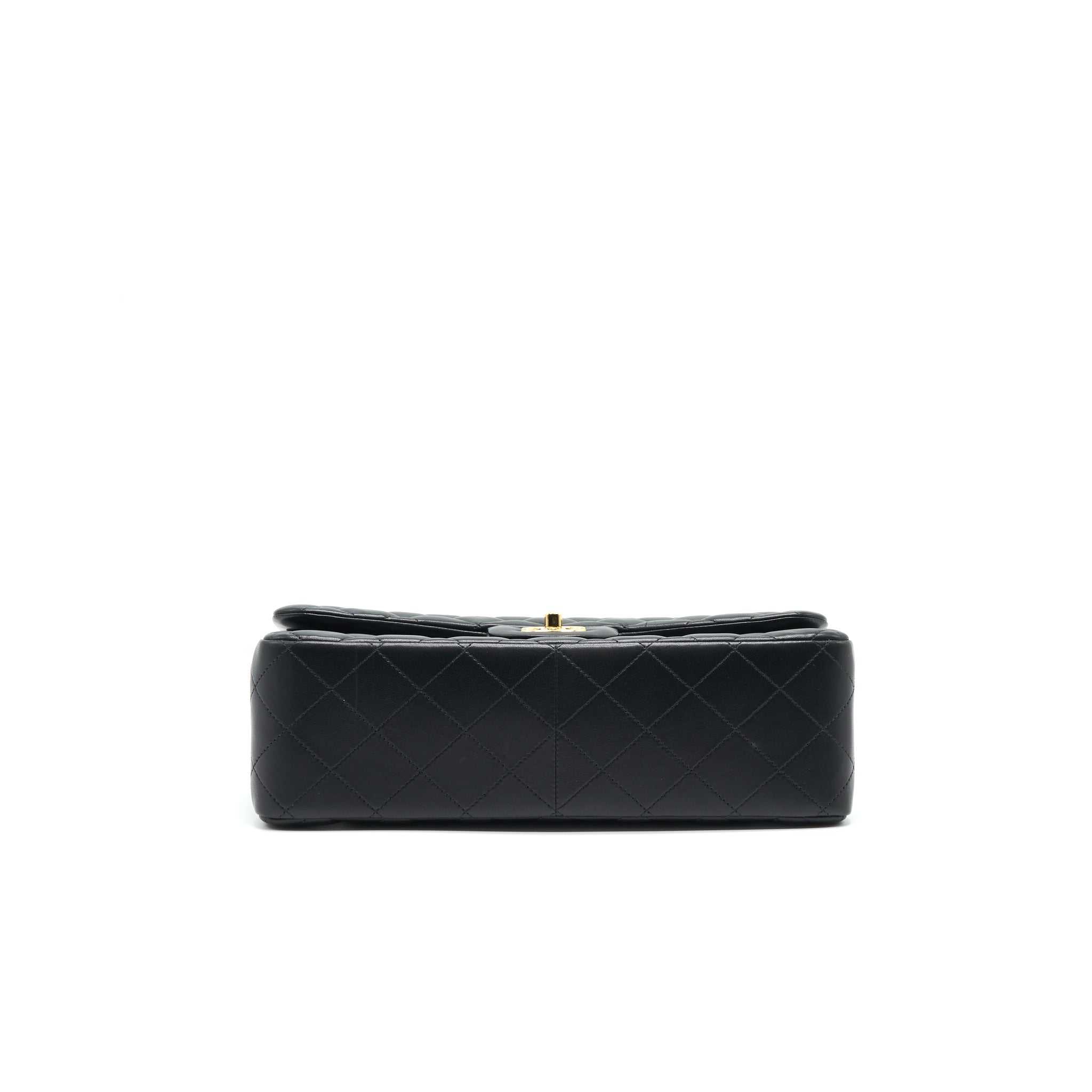CHANEL CLASSIC DOUBLE FLAP JUMBO BAG LAMBSKIN BLACK GHW