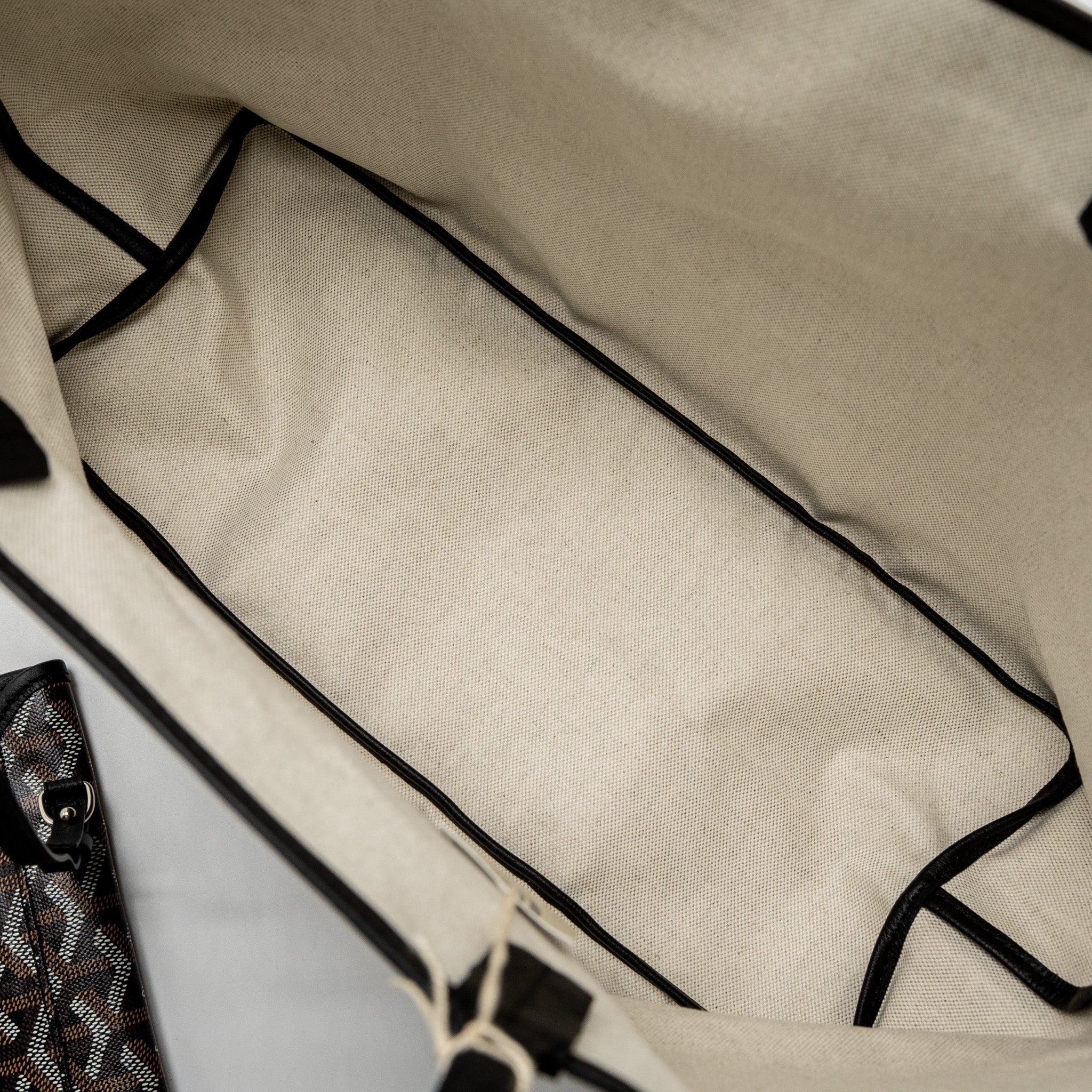 GOYARD SAINT LOUIS PM TOTE BAG GOYARDINE CANVAS BLACK/MULTICOLOUR