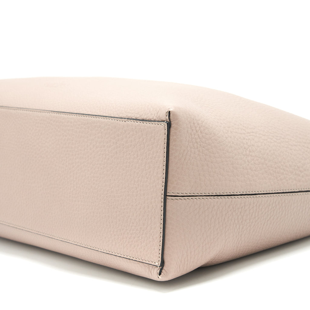 VALENTINO LARGE ROCK-STUD LEATHER TOTE PALE PINK