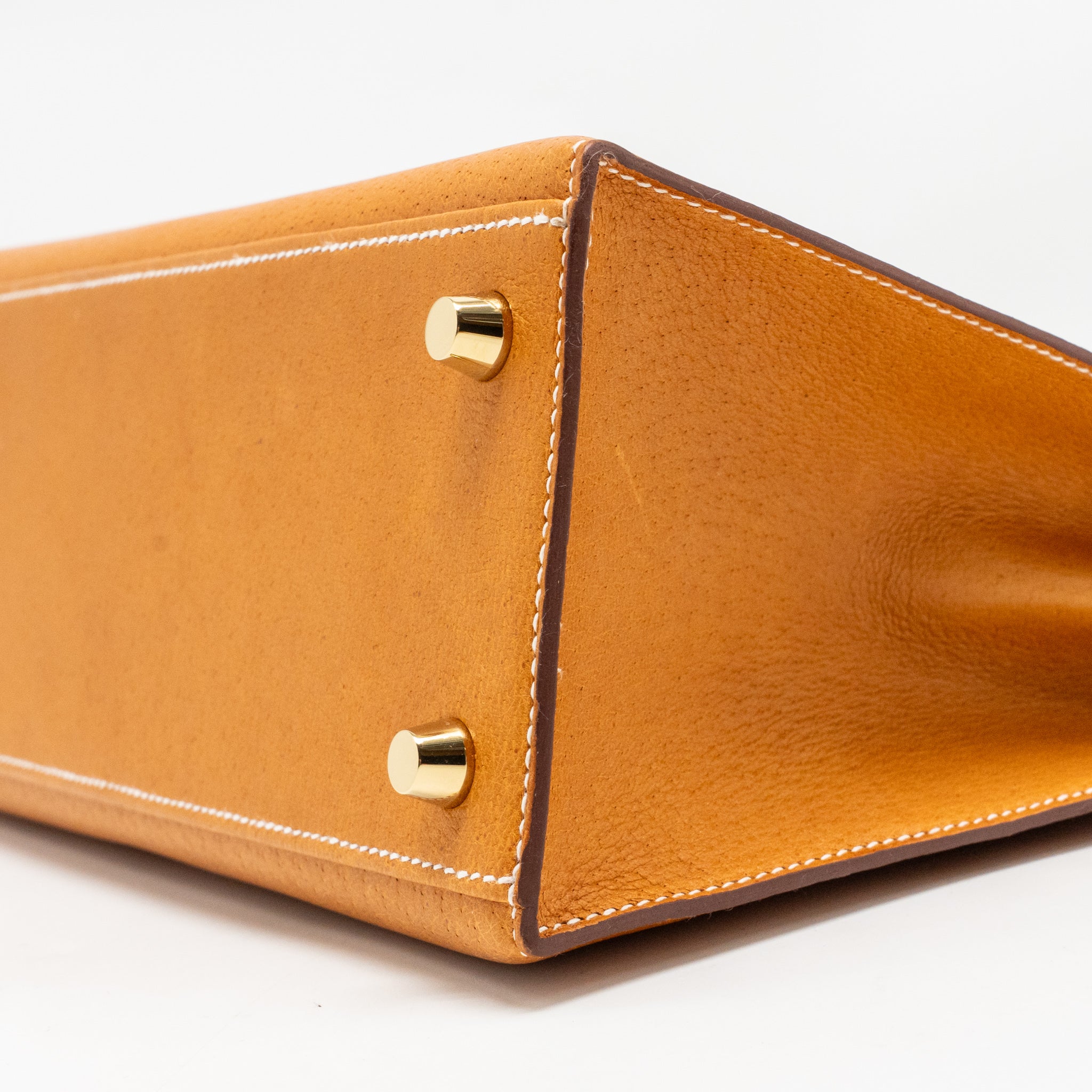 HERMES KELLY 25 PEAU DE PORC TOFFEE GHW