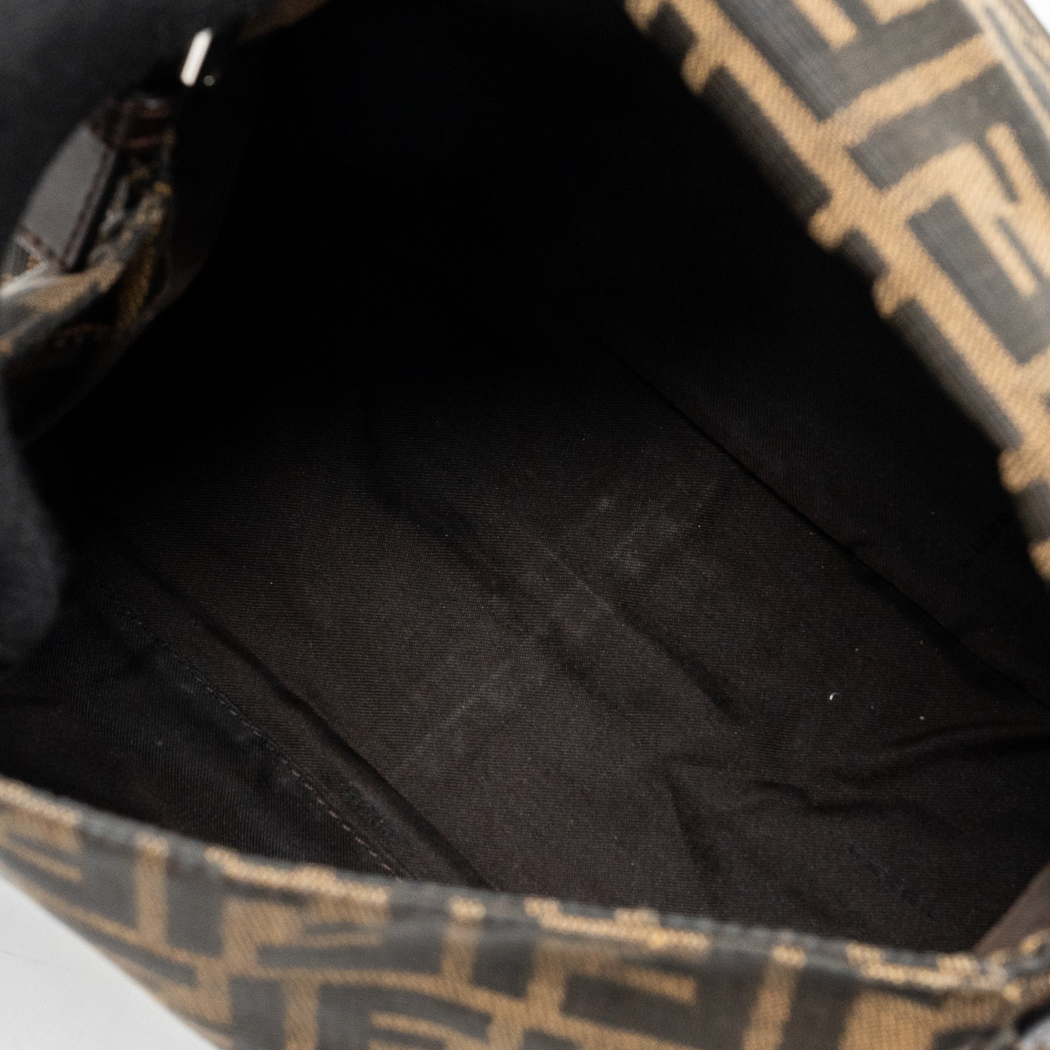 FENDI VINTAGE SHOULDER BAG FF JACQUARD CANVAS BROWN SHW