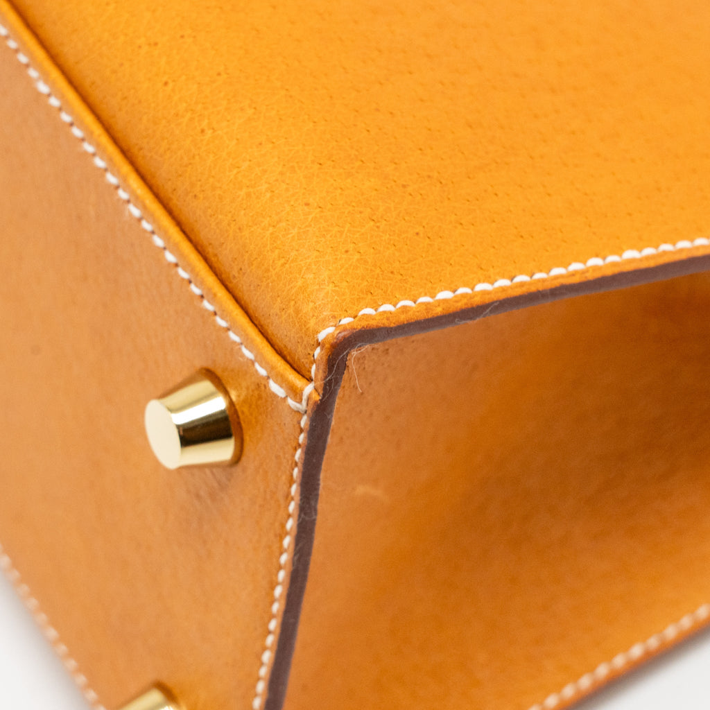 HERMES KELLY 25 PEAU DE PORC TOFFEE GHW
