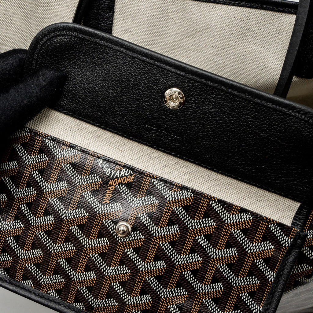 GOYARD SAINT LOUIS PM TOTE BAG GOYARDINE CANVAS BLACK/MULTICOLOUR