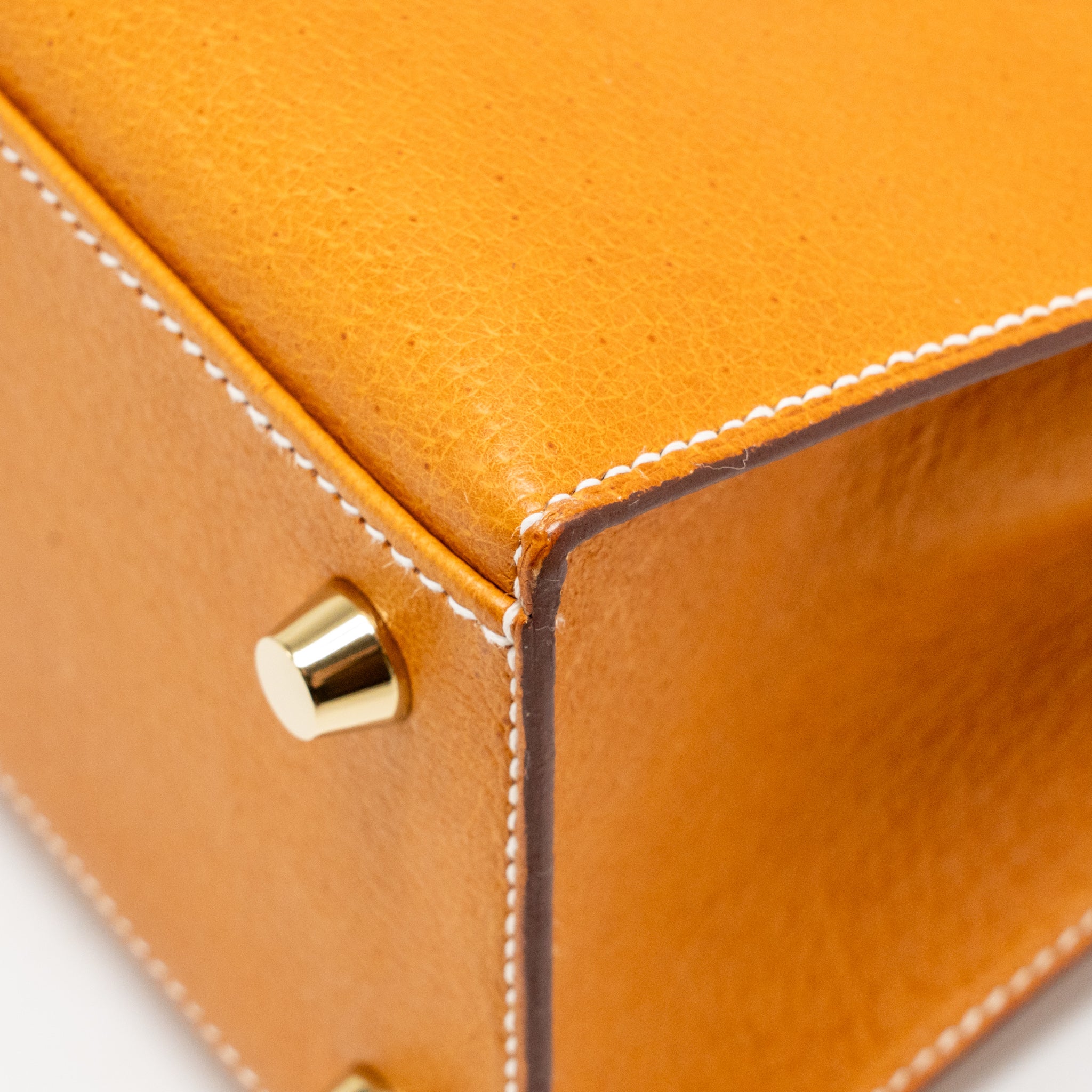 HERMES KELLY 25 PEAU DE PORC TOFFEE GHW