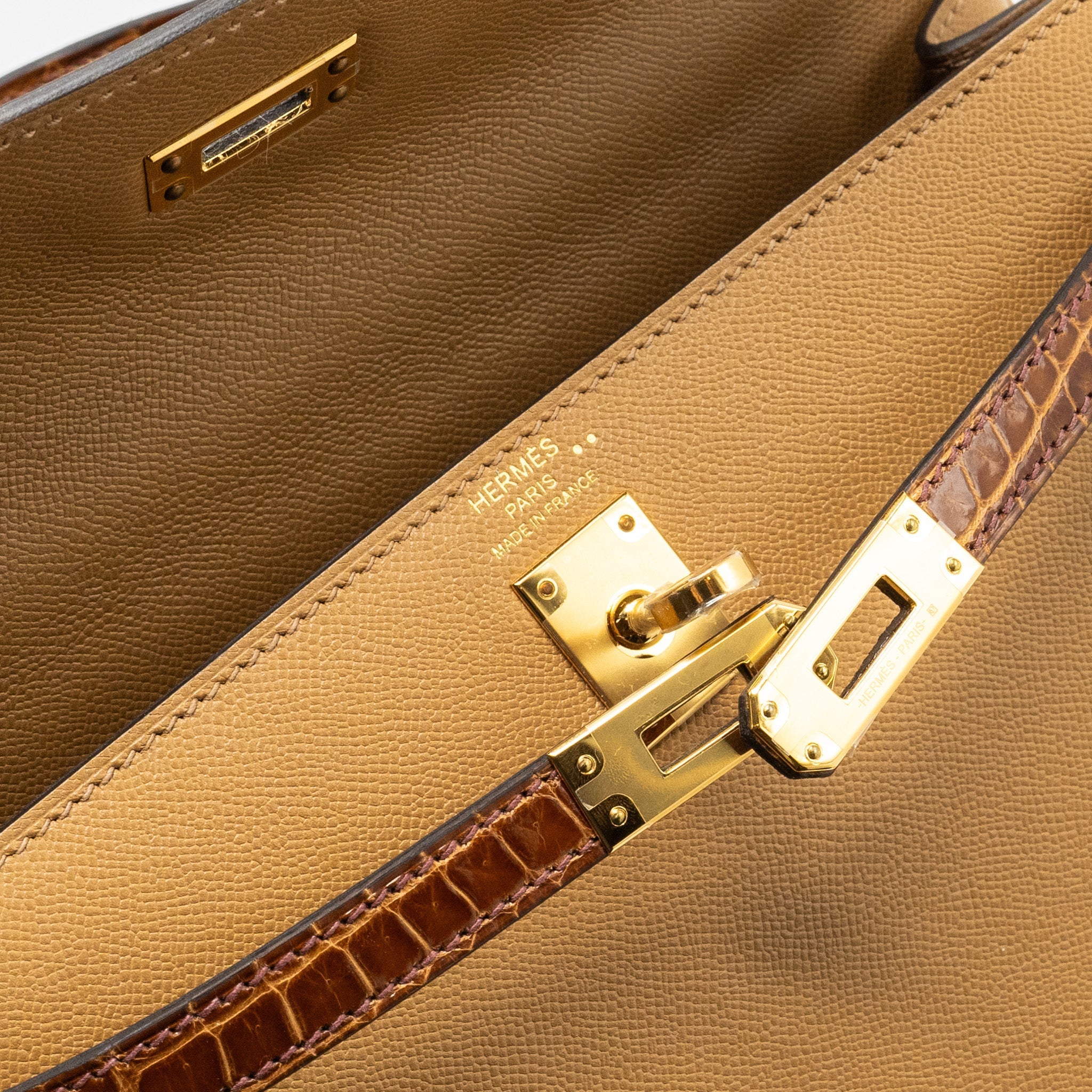 HERMES TOUCH KELLY 25 MADAME/ CROCODILE NILOTICUS CHAI/MIEL GHW