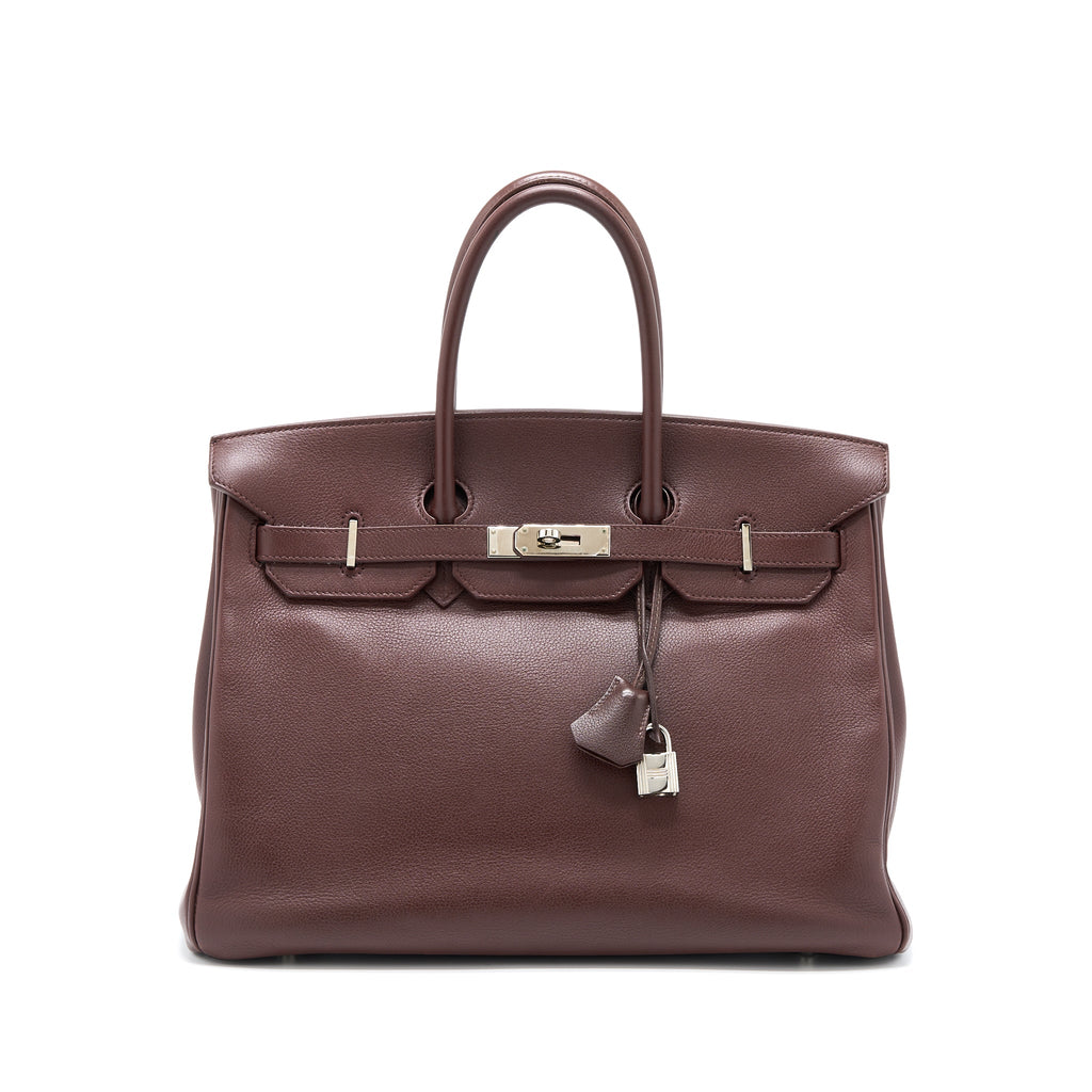 HERMES BIRKIN 35 EVERGRAIN BORDEAUX SHW