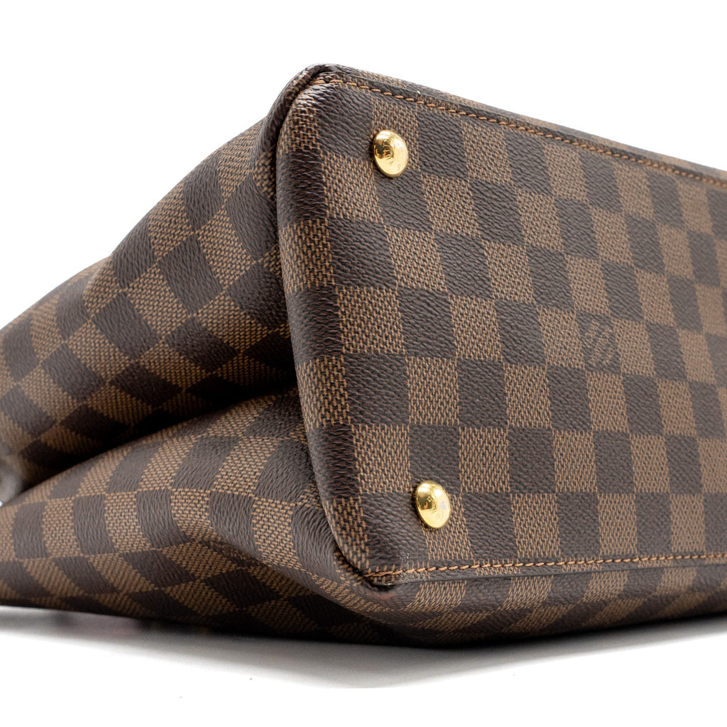 LOUIS VUITTON TOP HANDLE CROSSBODY BAG DAMIER EBENE GHW