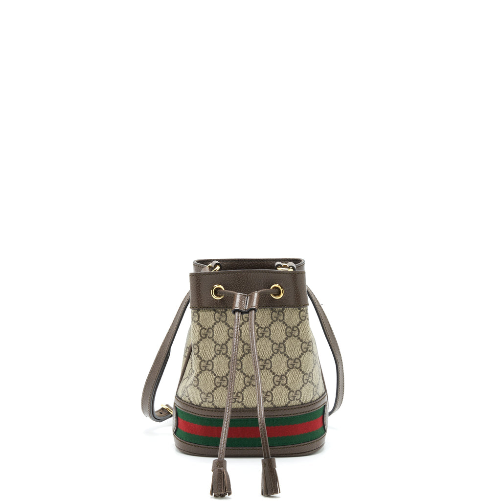 GUCCI OPHIDIA MINI GG BUCKET BAG GG SUPREME CANVAS GHW