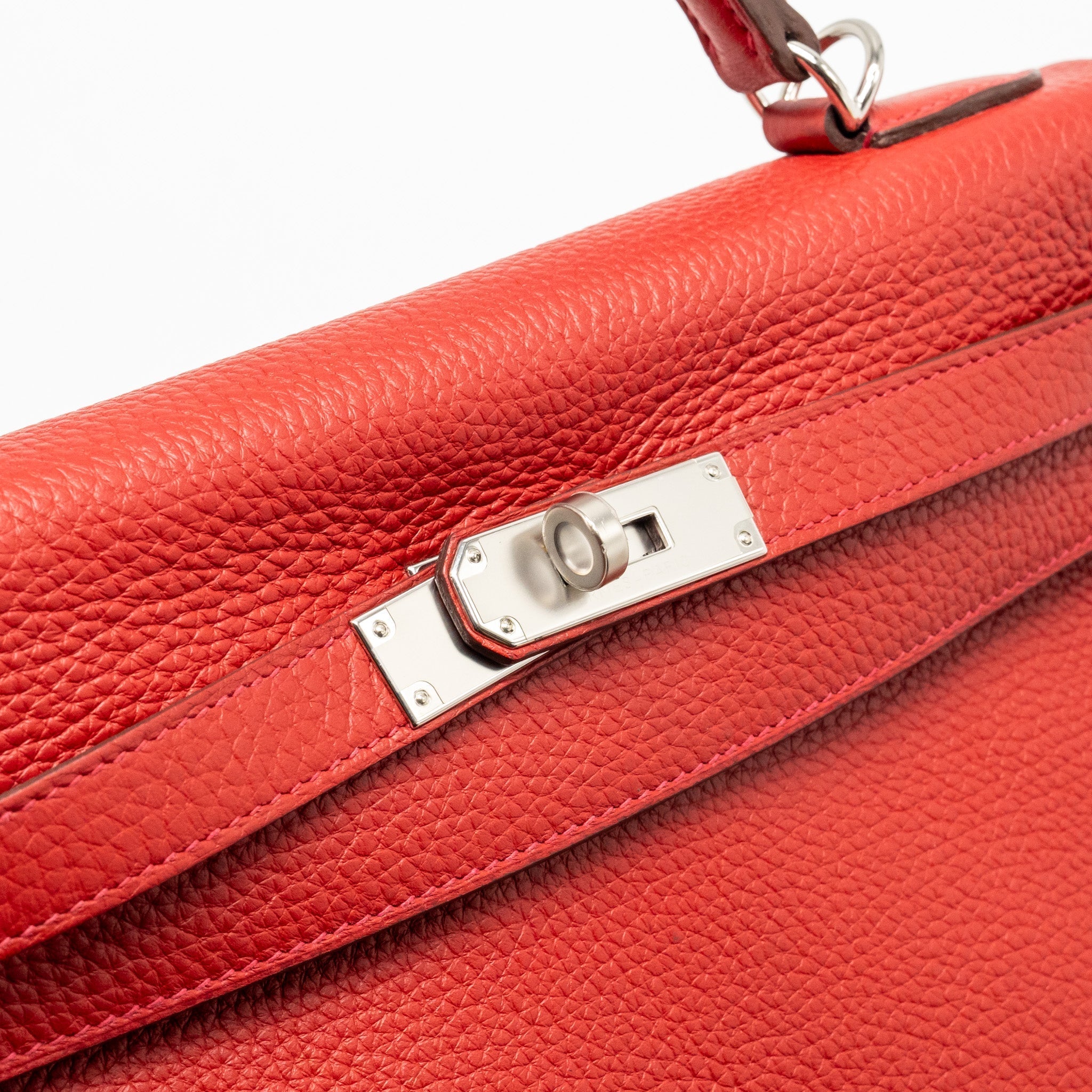 HERMES KELLY 32 CLEMENCE RED SHW