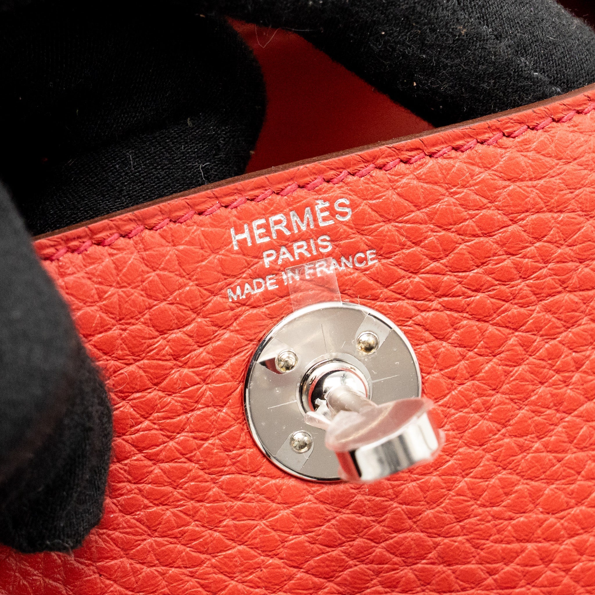 HERMES MINI LINDY CLEMENCE VERMILLON SHW