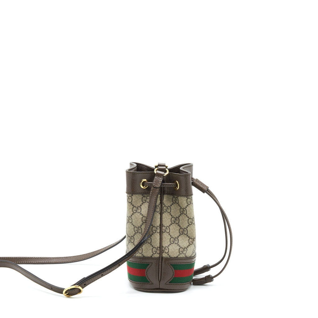 GUCCI OPHIDIA MINI GG BUCKET BAG GG SUPREME CANVAS GHW