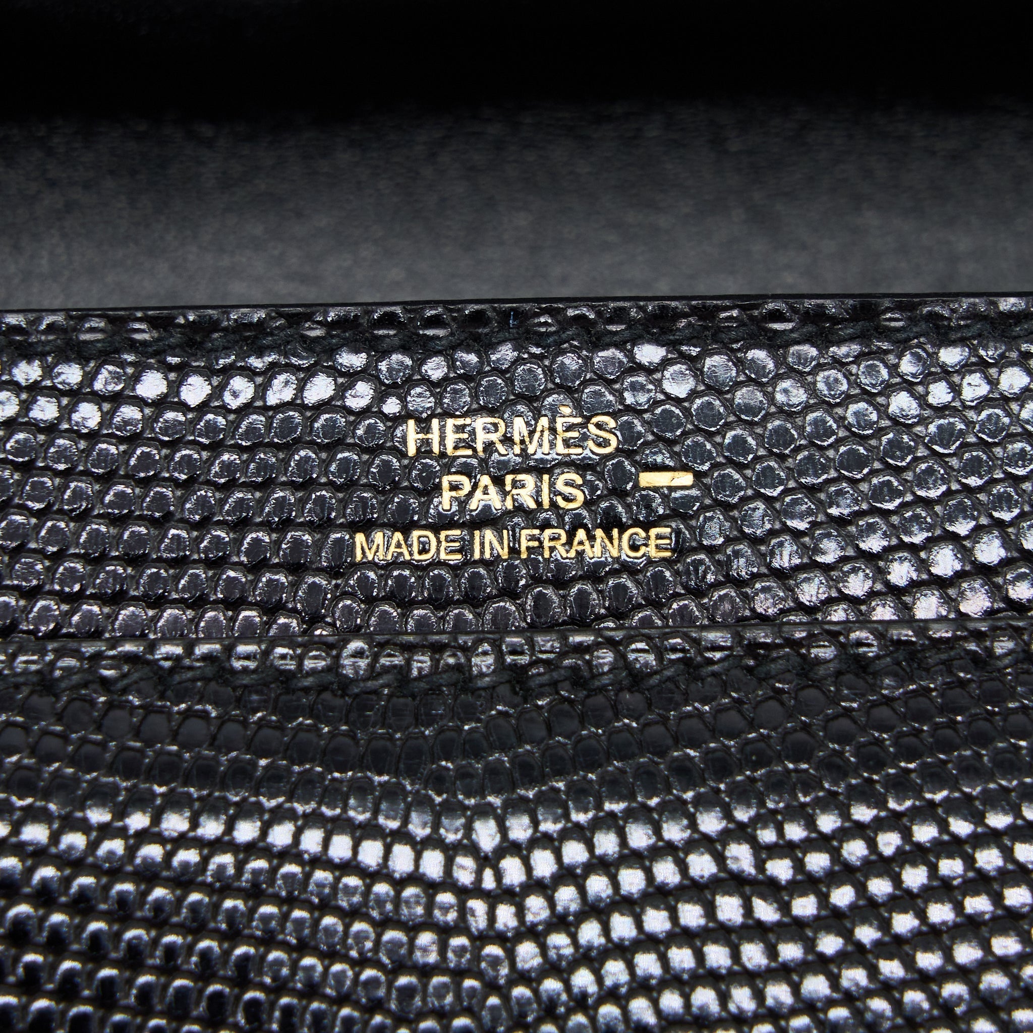 HERMES MINI VERROU LIZARD BLACK GHW