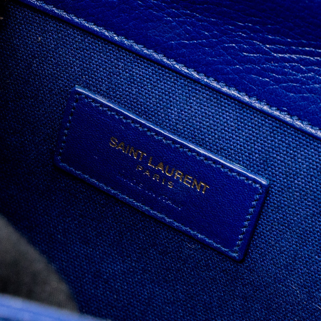 SAINT LAURENT/YSL MUSE TWO TOTE BAG CALFSKIN BLUE GHW