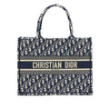 DIOR MEDIUM BOOK TOTE BLUE OBLIQUE EMBROIDERY