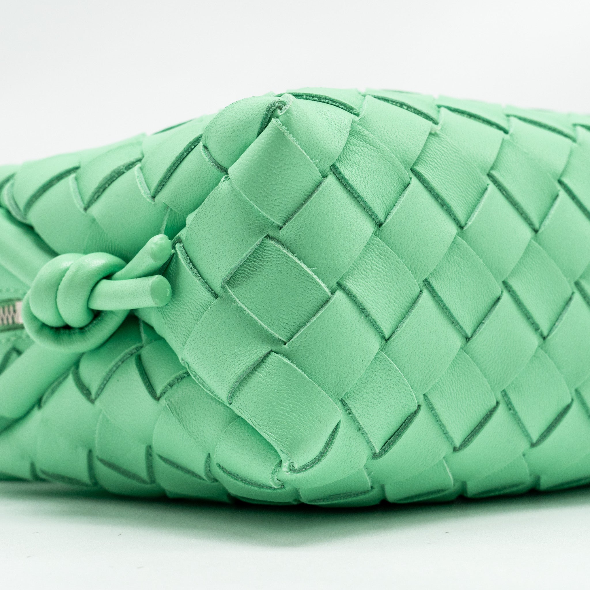 BOTTEGA VENETA MINI LOOP CAMERA BAG LAMBSKIN LIGHT GREEN SHW