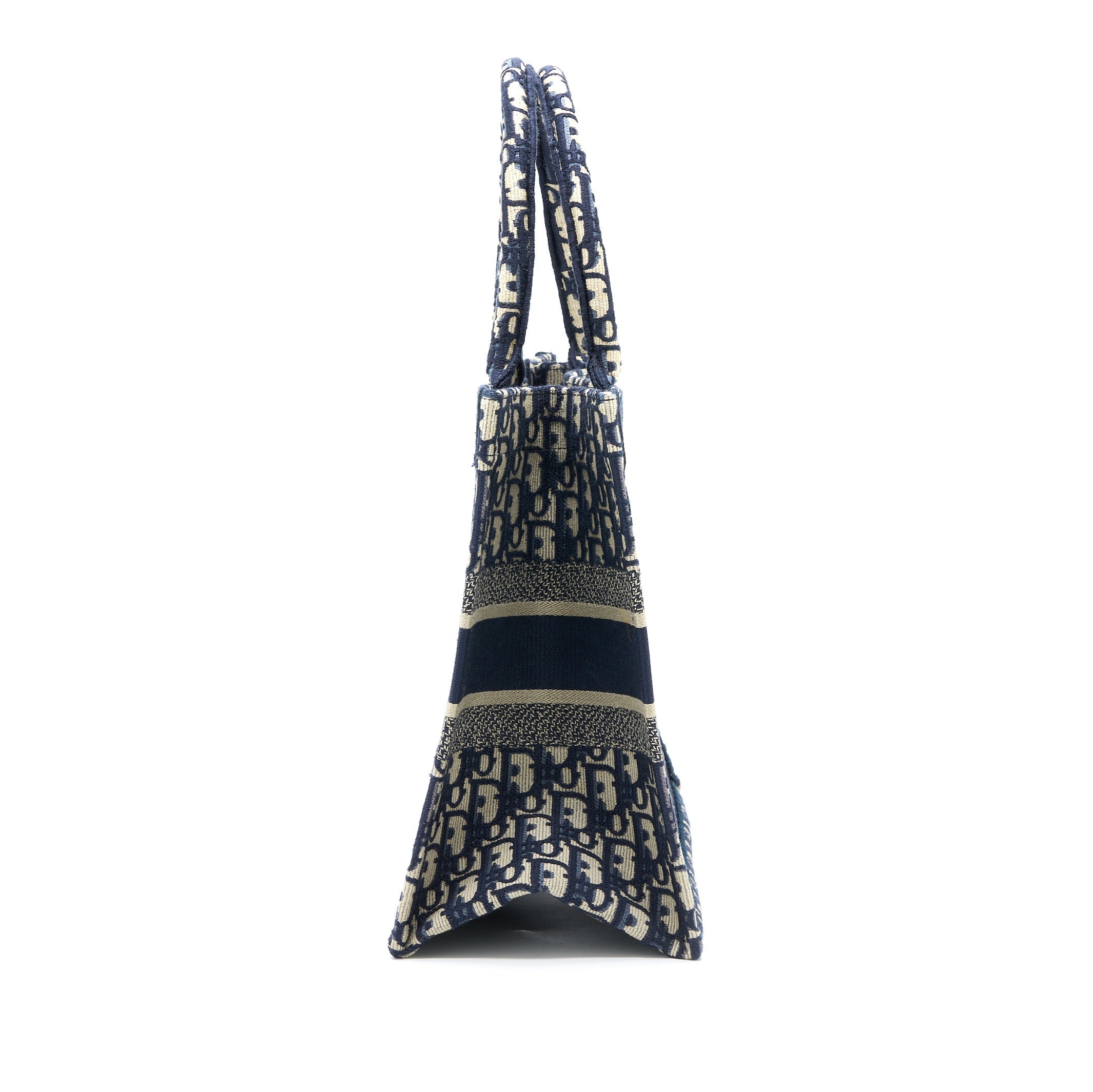 DIOR MEDIUM BOOK TOTE BLUE OBLIQUE EMBROIDERY