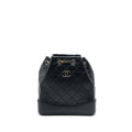 CHANEL SMALL GABRIELLE BACKPACK AGED CALFSKIN BLACK MULTICOLOUR HARDWARE (MICROCHIP)