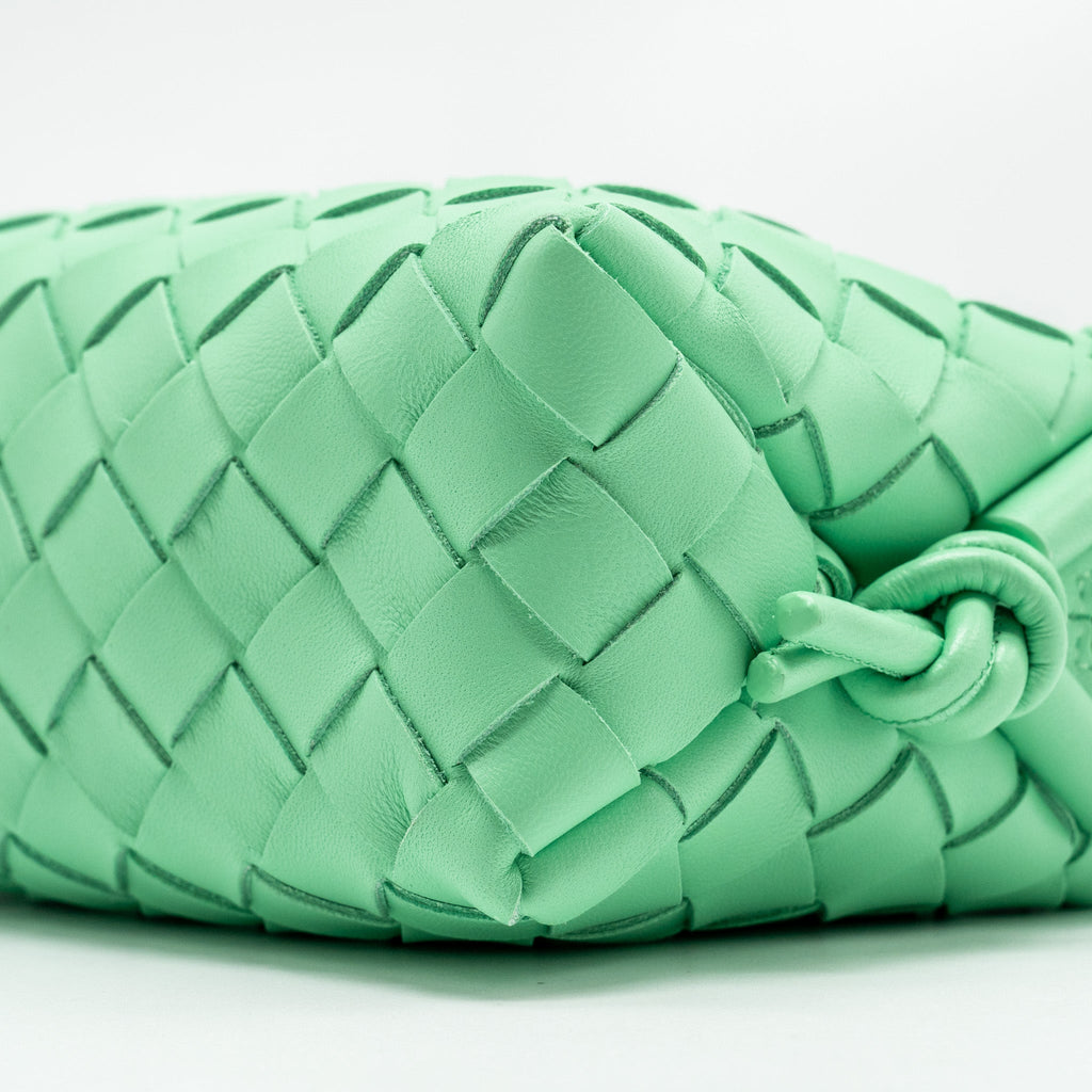 BOTTEGA VENETA MINI LOOP CAMERA BAG LAMBSKIN LIGHT GREEN SHW