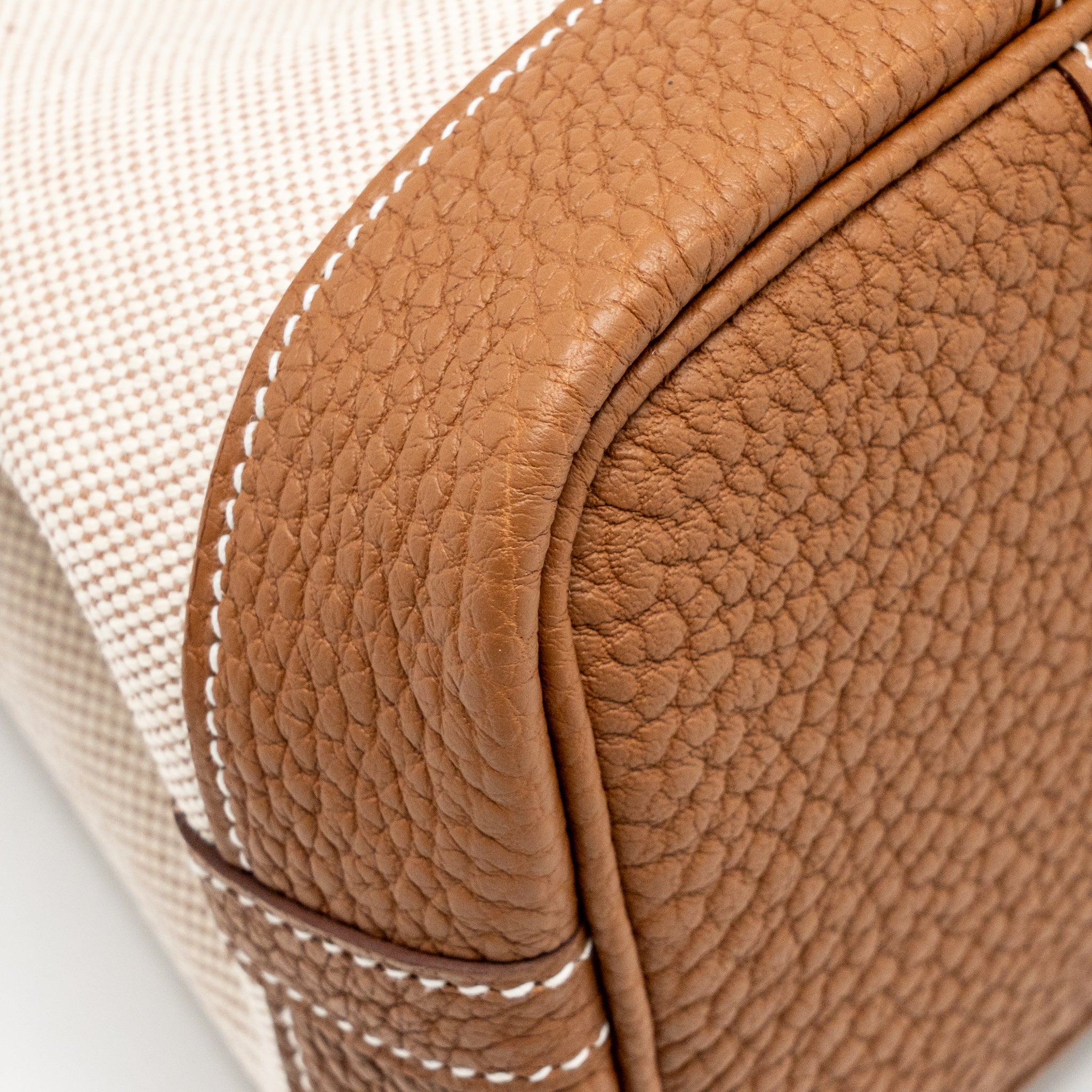 HERMES NEO GARDEN PARTY 23 CANVAS/NEGONDA ECRU-BEIGE/GOLD SHW