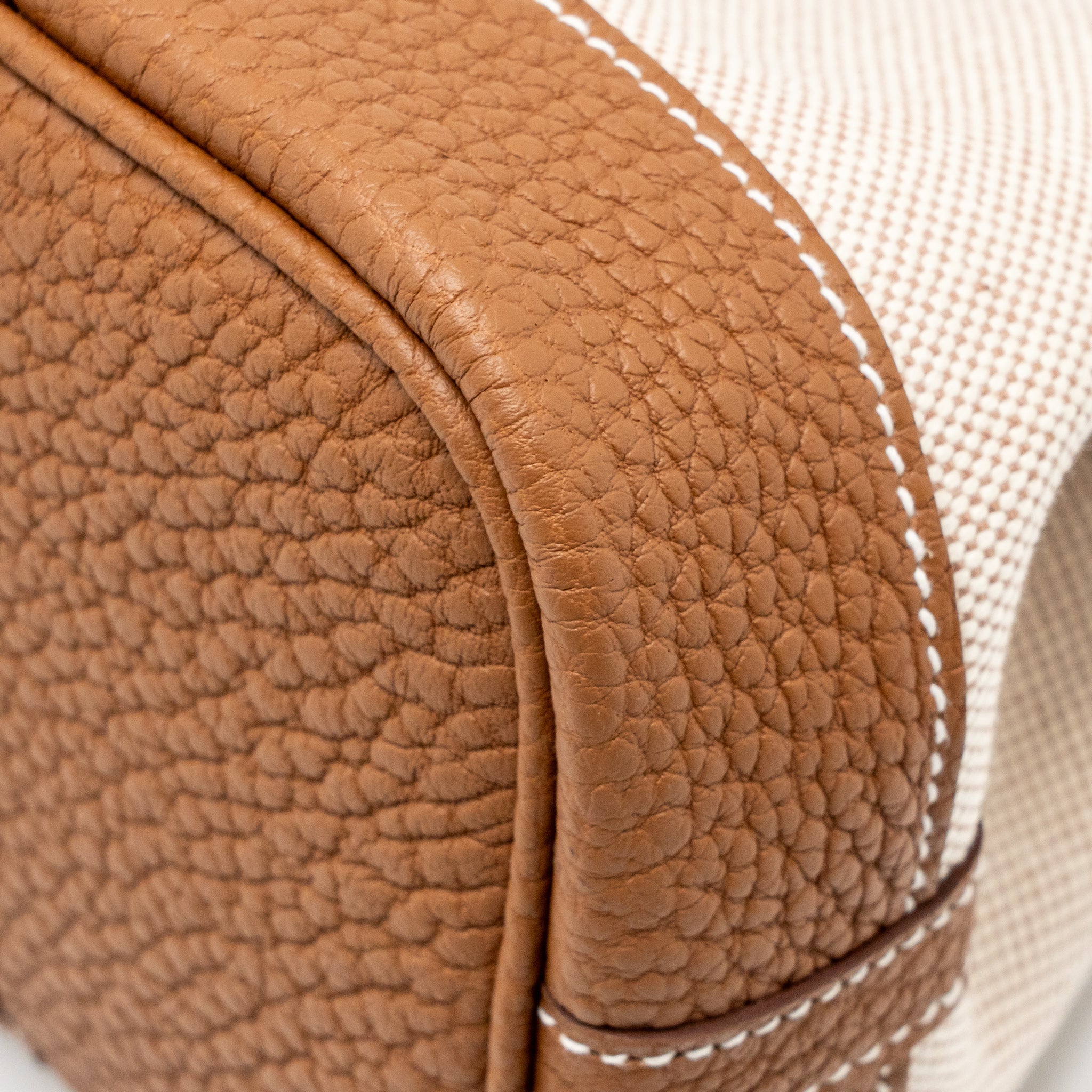 HERMES NEO GARDEN PARTY 23 CANVAS/NEGONDA ECRU-BEIGE/GOLD SHW