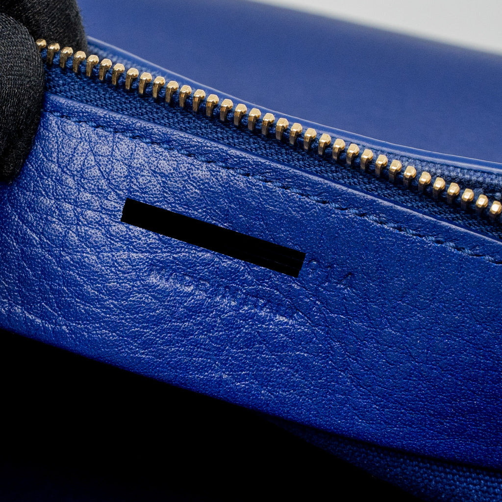 SAINT LAURENT/YSL MUSE TWO TOTE BAG CALFSKIN BLUE GHW