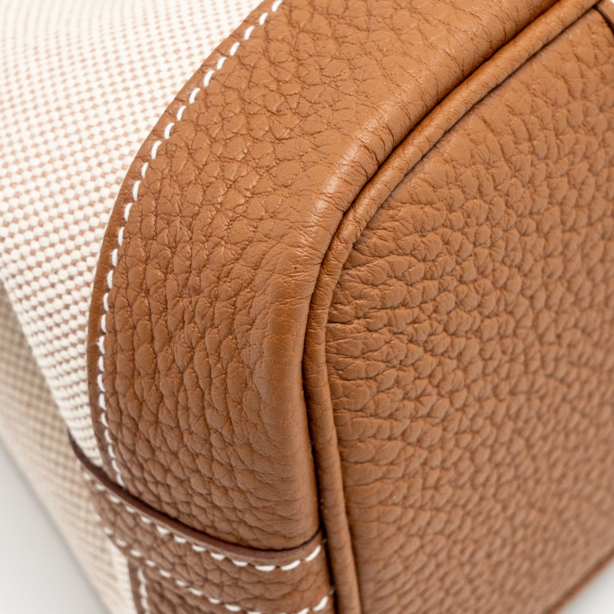 HERMES NEO GARDEN PARTY 23 CANVAS/NEGONDA ECRU-BEIGE/GOLD SHW
