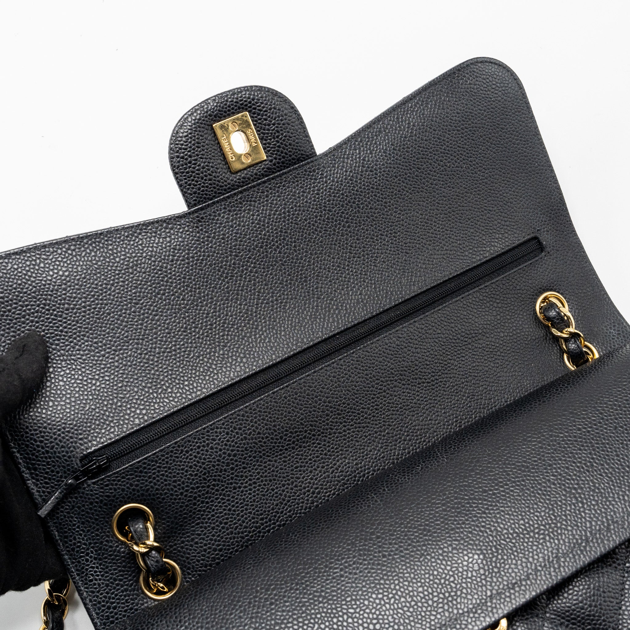 CHANEL JUMBO CLASSIC DOUBLE FLAP BAG CAVIAR BLACK GHW