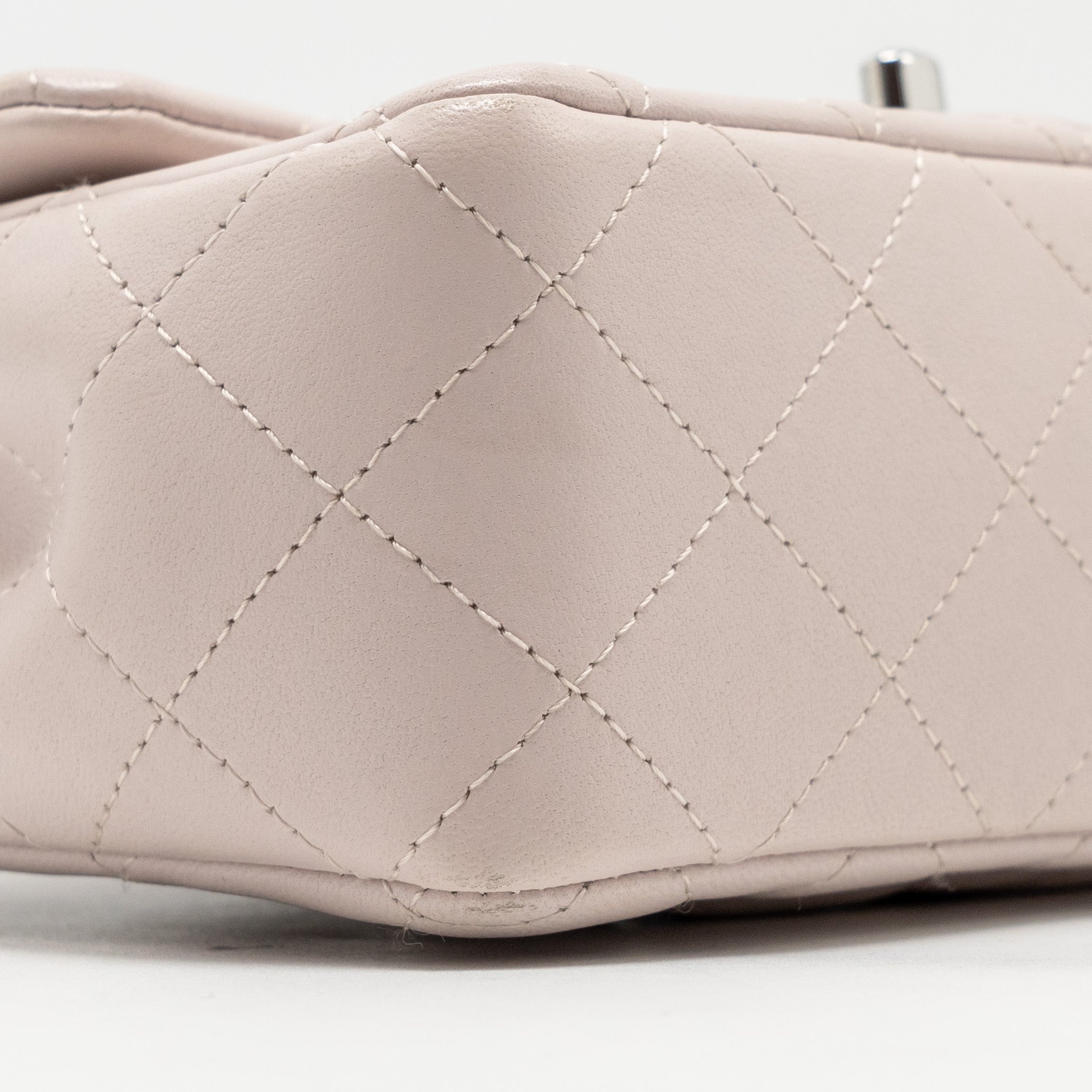 CHANEL MINI RECTANGULAR FLAP BAG LAMBSKIN LIGHT PINK SHW (MICROCHIP)