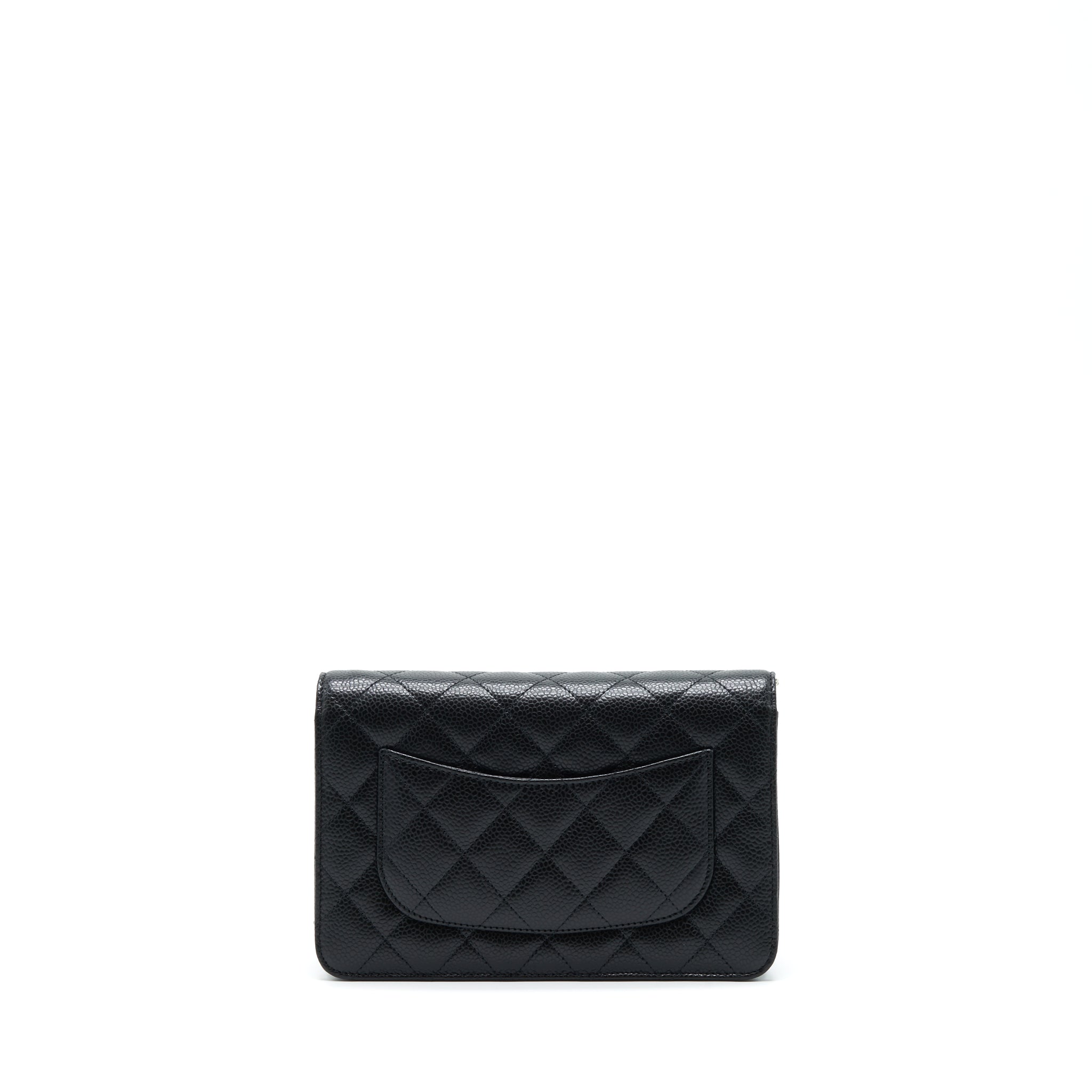 CHANEL CLASSIC WALLET ON CHAIN CAVIAR BLACK SHW (MICROCHIP)