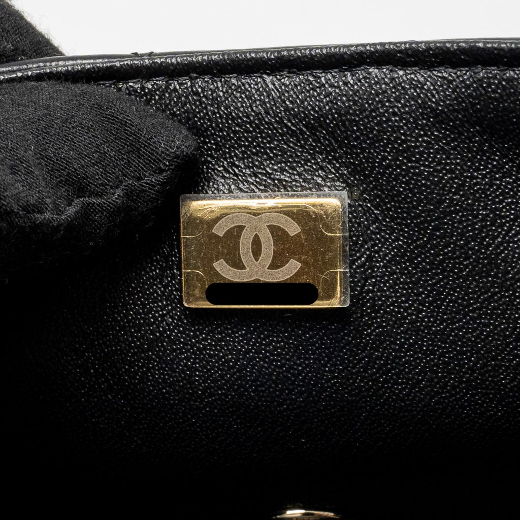 CHANEL MINI RECTANGULAR FLAP BAG LAMBSKIN BLACK LGHW (MICROCHIP)