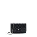CHANEL CLASSIC WALLET ON CHAIN CAVIAR BLACK SHW (MICROCHIP)