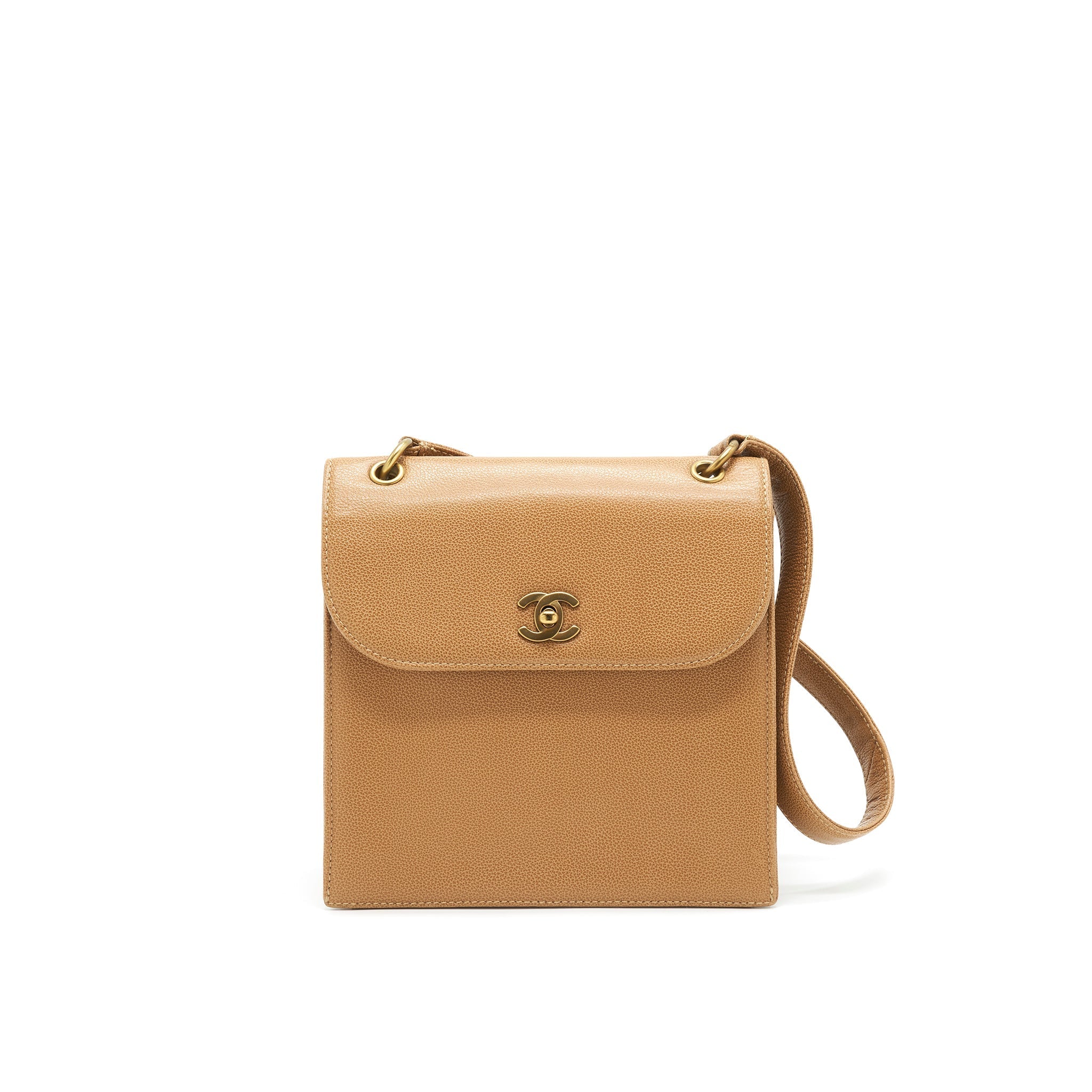 CHANEL VINTAGE BAG IN BROWN GHW