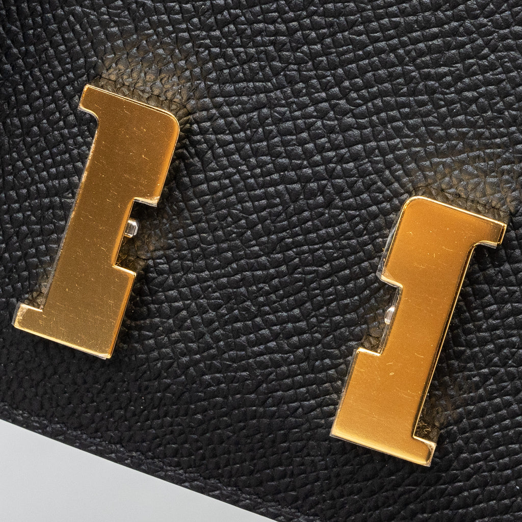 HERMES CONSTANCE SLIM WALLET EPSOM BLACK GHW