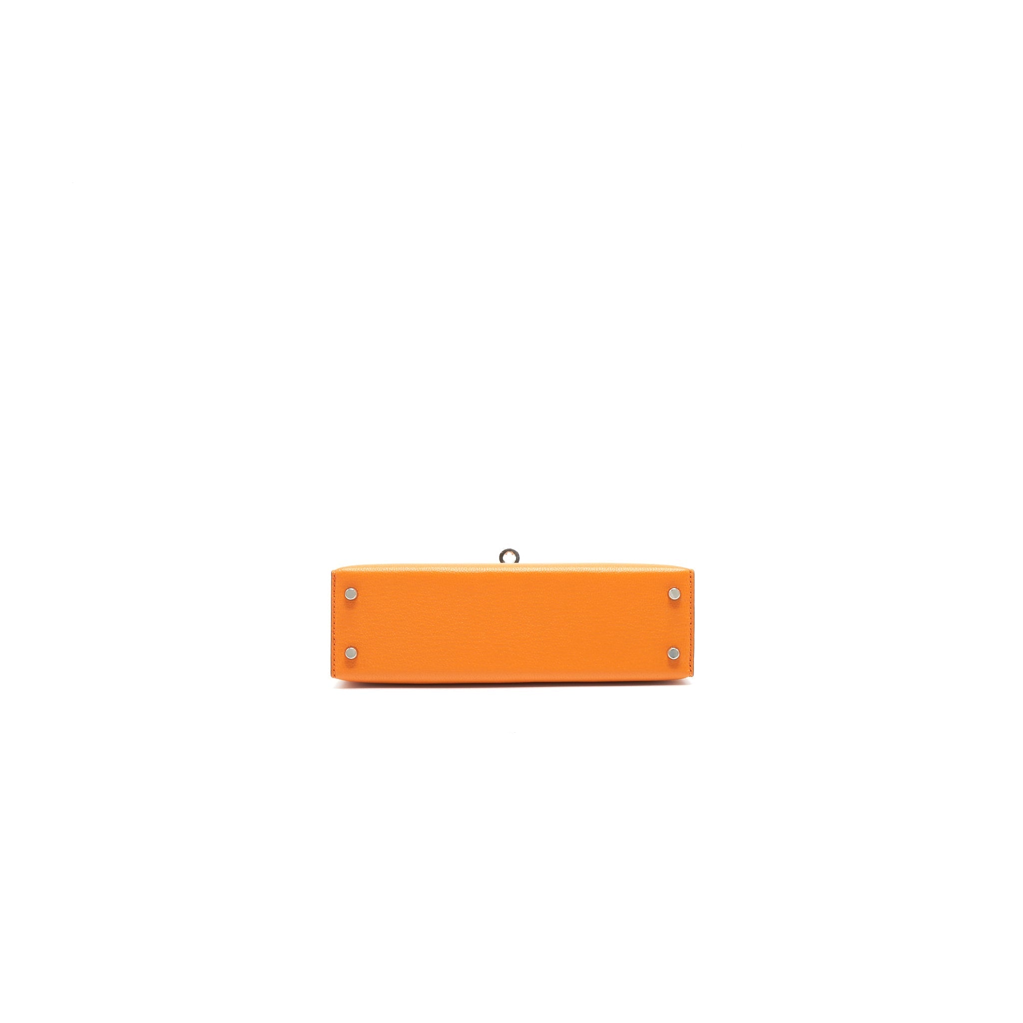 HERMES SAC MINI KELLY Ⅱ VERSO CHEVRE MYSORE ORANGE/ SANGUINE SHW