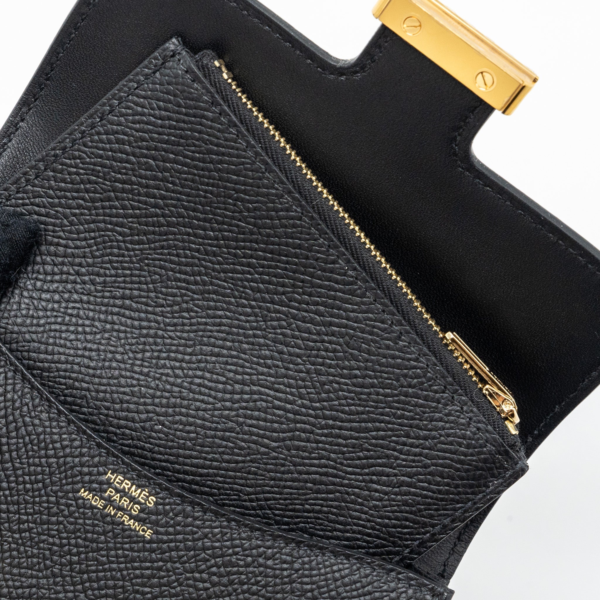 HERMES CONSTANCE SLIM WALLET EPSOM BLACK GHW
