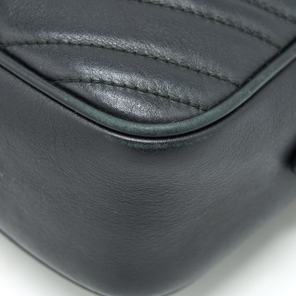 GUCCI MARMONT SMALL MATELASSE SHOULDER BAG BLACK GHW