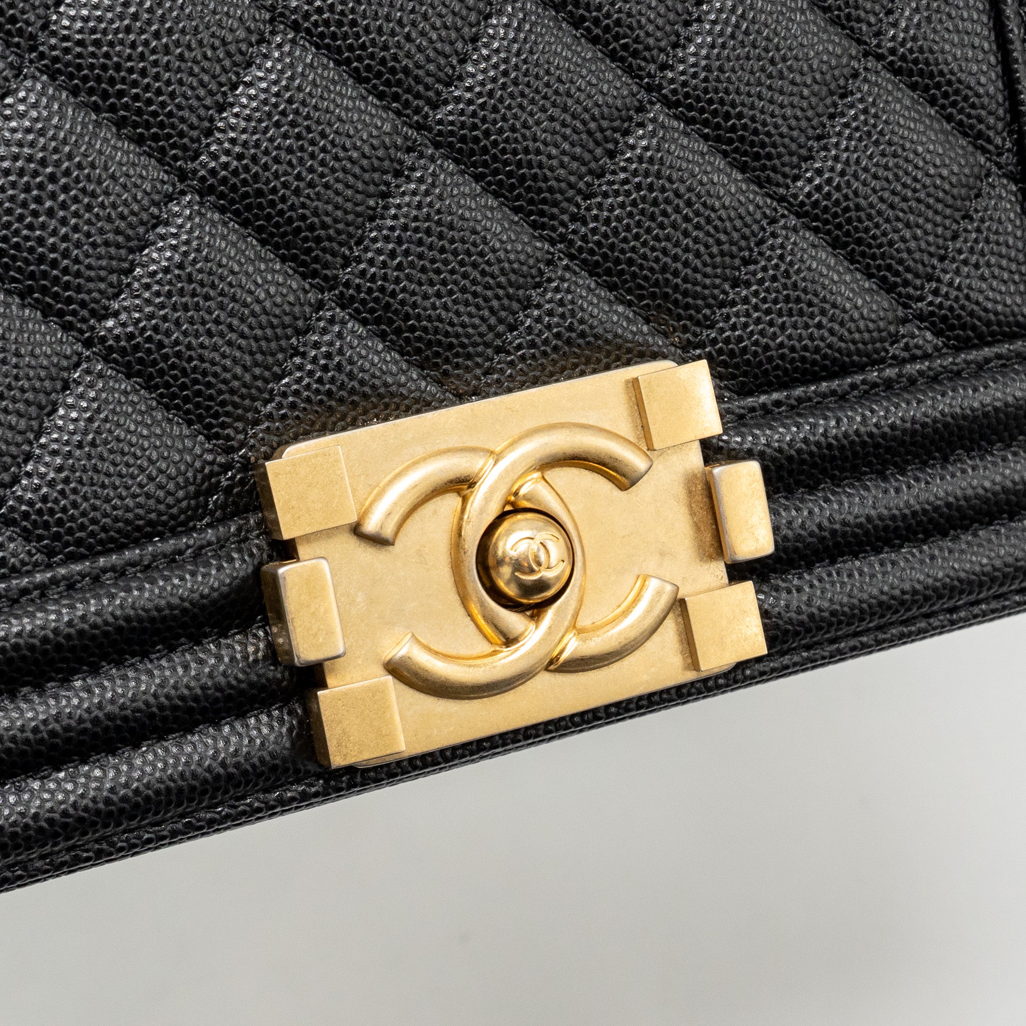 CHANEL SMALL BOY BAG CAVIAR BLACK GHW