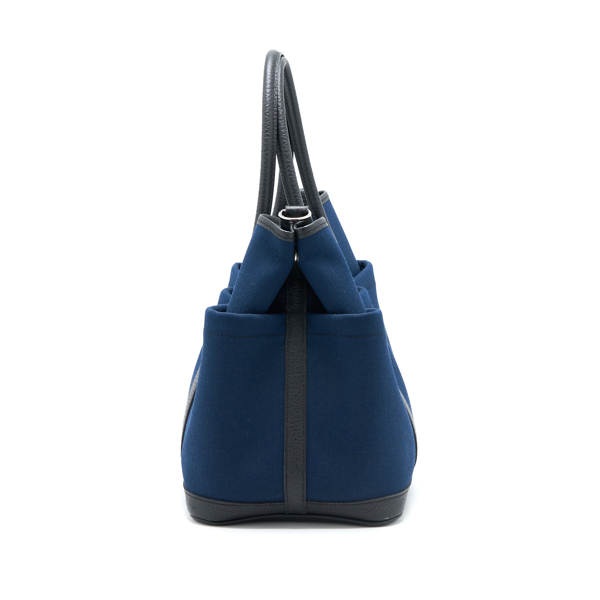 HERMES GARDEN PARTY 36 POCKETS NEGONDA/CANVAS BLEU MARINE/BLACK SHW