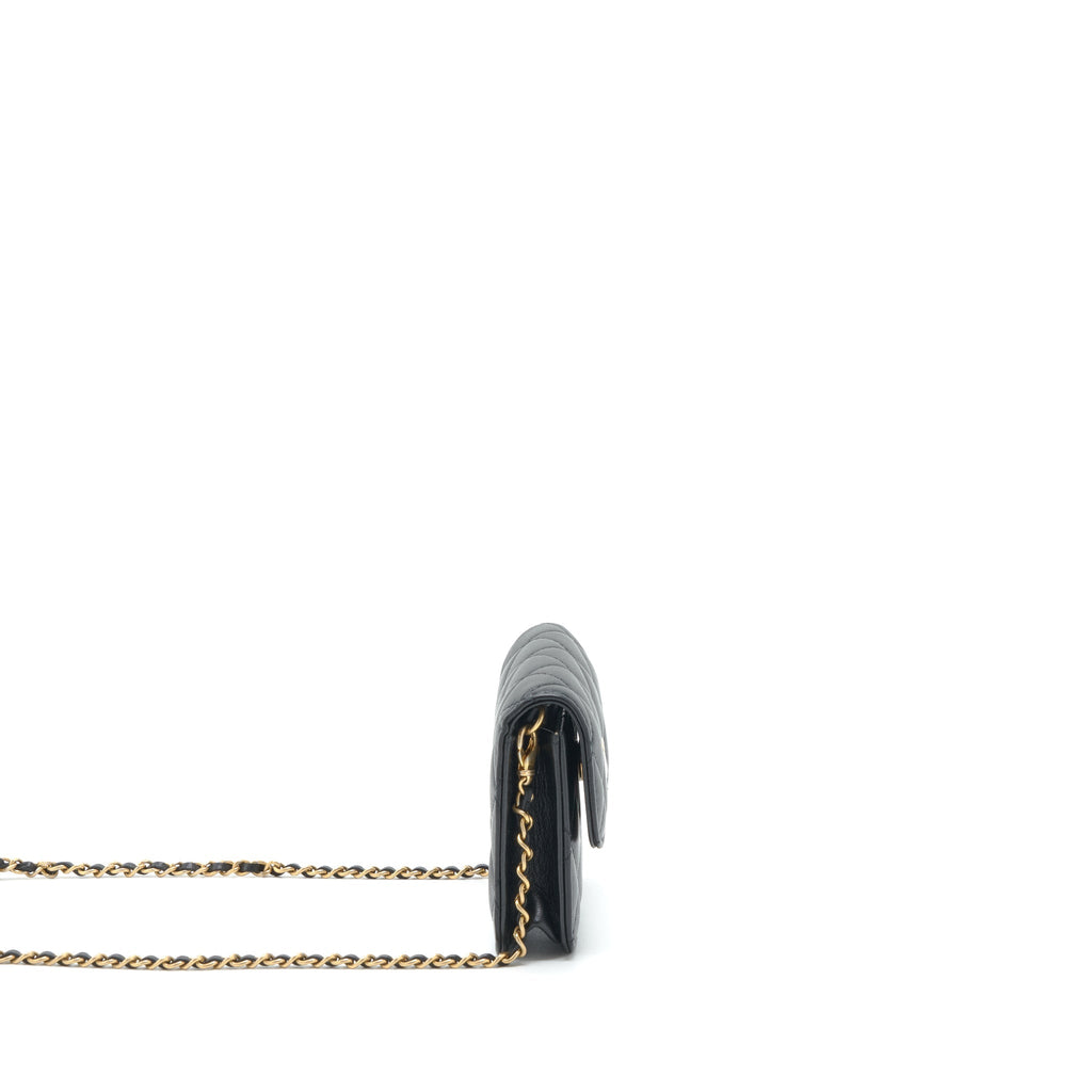 CHANEL PEARL CRUSH MINI FLAP BELT BAG LAMBSKIN BLACK GHW